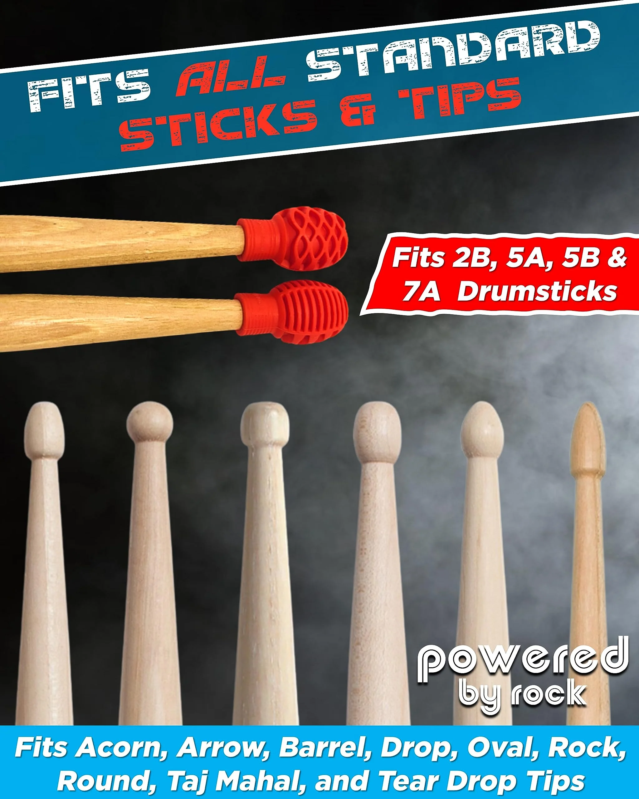 Drumstick Dampeners for Silencing Drumming Practice - Replace Your Drum Practice Pad - Silicone Drumstick Tips Mute Clacking Sound from Sticks on Solid Surfaces - 4 Pack - Image 3