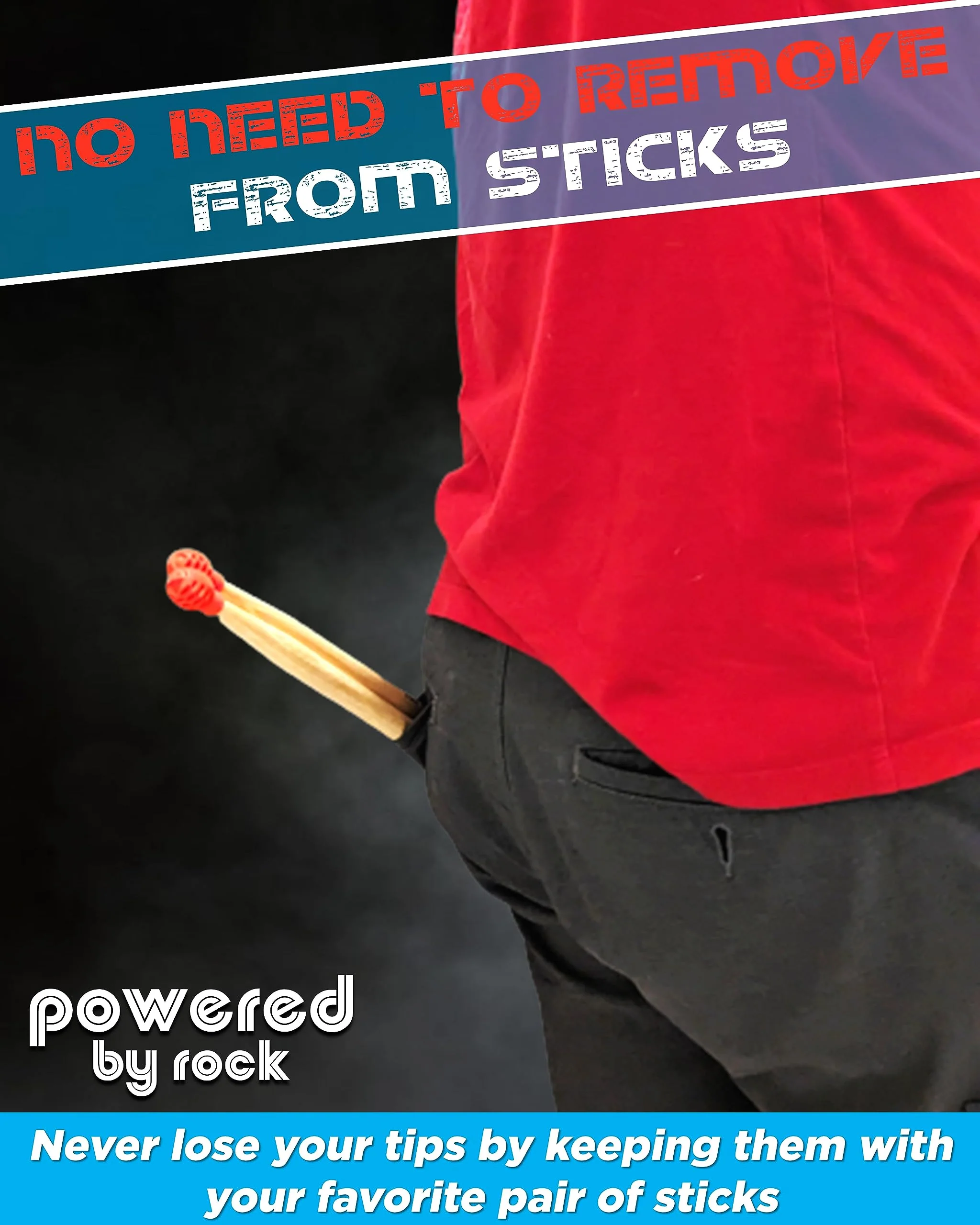 Drumstick Dampeners for Silencing Drumming Practice - Replace Your Drum Practice Pad - Silicone Drumstick Tips Mute Clacking Sound from Sticks on Solid Surfaces - 4 Pack - Image 5