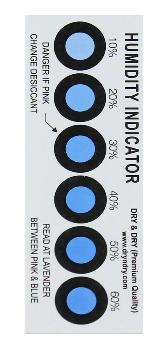 Dry & Dry Premium Humidity Indicator Cards 20 Pack (Reusable) - 10-60% 6 Spot (20 Cards) - Image 5