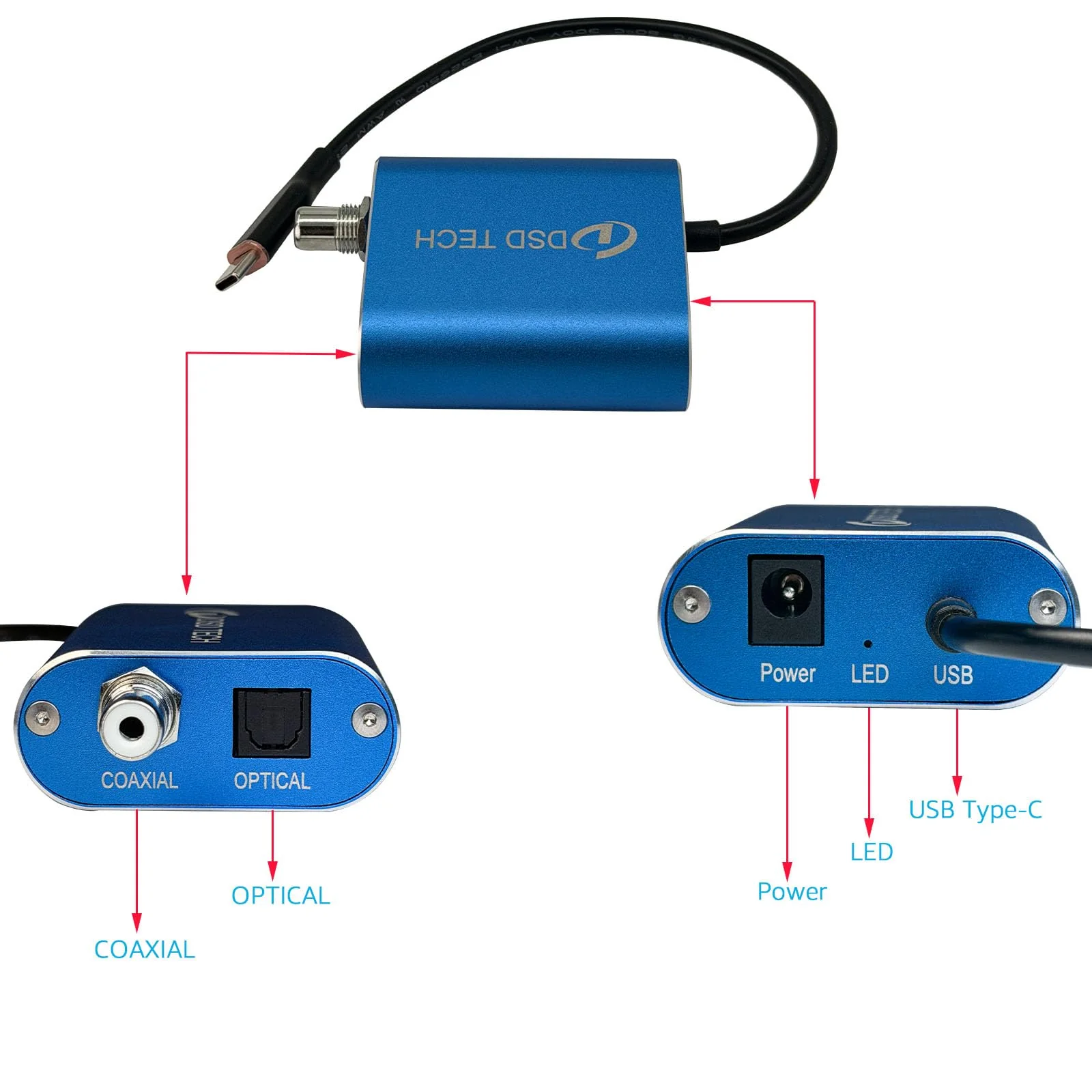 DSD TECH SH-AU03A USB to SPDIF Audio Adapter Support DSD64 and 192K 32Bit PCM - Image 2