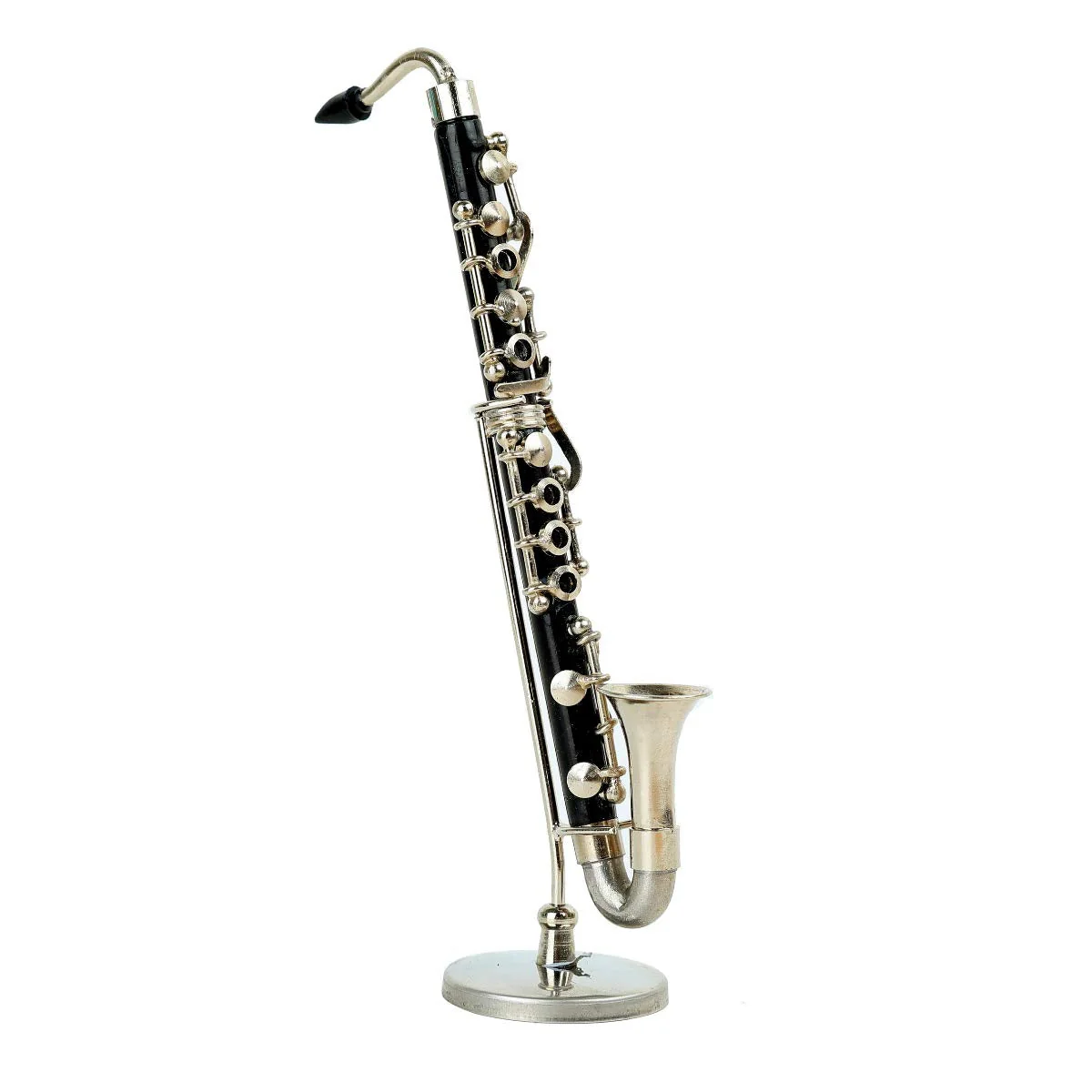 Dselvgvu Miniature Bass Clarinet with Stand and Case Mini Musical Instrument Mini Bass Clarinet Miniature Dollhouse Model Christmas Ornament (5.12") 5.12" - Image 6
