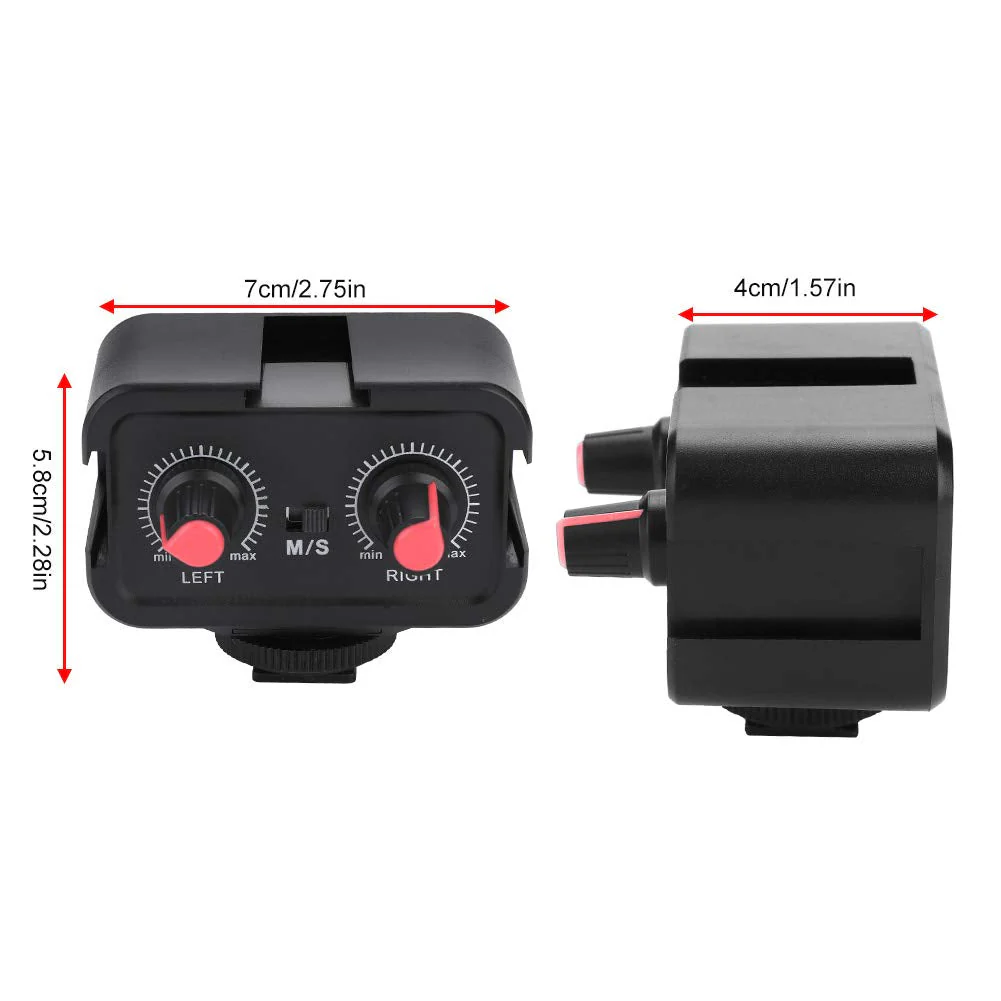 DSLR Cameras Audio Mixer Adapter, WS V2 Channel Small Microphone Audio Mixer for DSLR Cameras Mono 1/8inch(3.5mm) inputs/Stereo 1/8inch(3.5mm) Input / 1/8inch(3.5mm) Stereo - Image 6