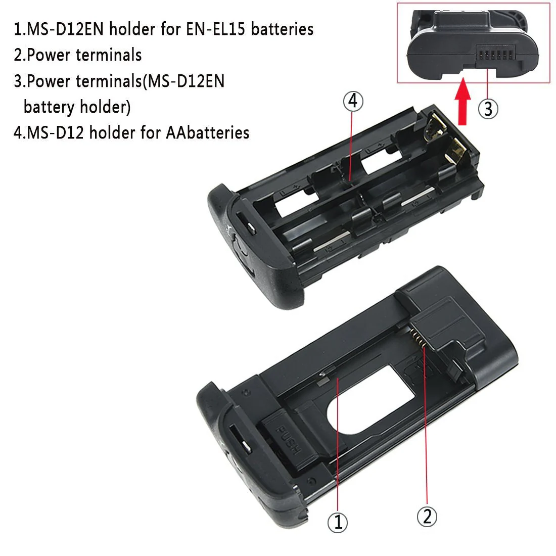 DSTE MB-D12 MBD12 Multi Power Battery Grip Compatible with Nikon D800 D800E D810 Digital SLR Camera as EN-EL15 - Image 6