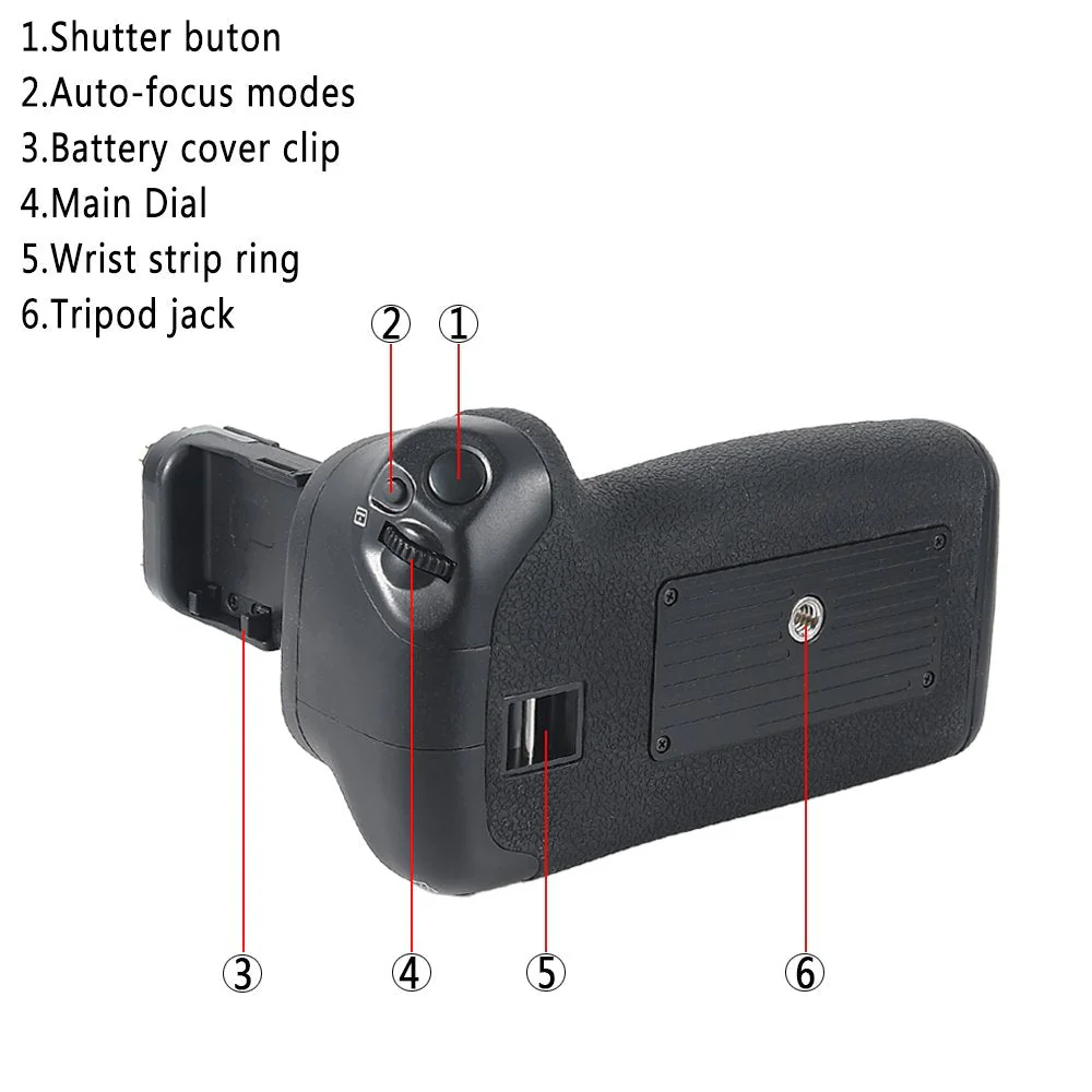 DSTE Pro BG-E14 Vertical Battery Grip Compatible with Canon EOS 70D 80D 90D SLR Digital Camera, Working with LP-E6 LP-E6N (Battery not Included) - Image 3