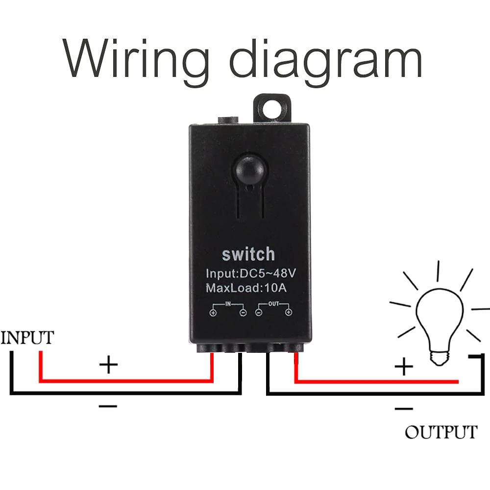 dstfuy 12 V Radio Switch, Wireless Light Switch DC 5 V/12 V/24 V/48/10 A Mini Relay Wireless Light Switch Remote Control 328 ft Long Distance for Ceiling Lights, Lamps 5V-48V/10A mini Relais-328FT - Image 2