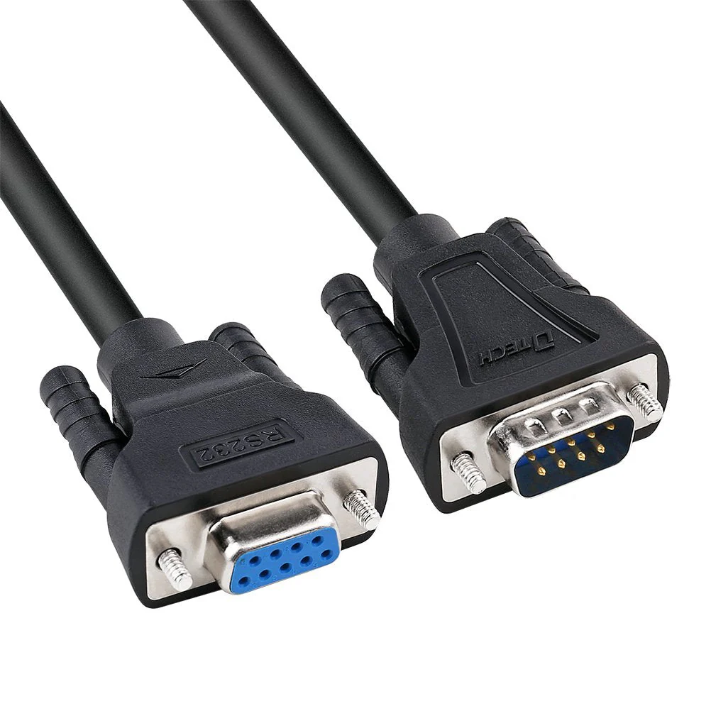 DTECH 10ft COM Port Serial Cable Male to Female RS232 Extension 9 Pin Straight Through Cord (3 Meter, Black) - Image 2