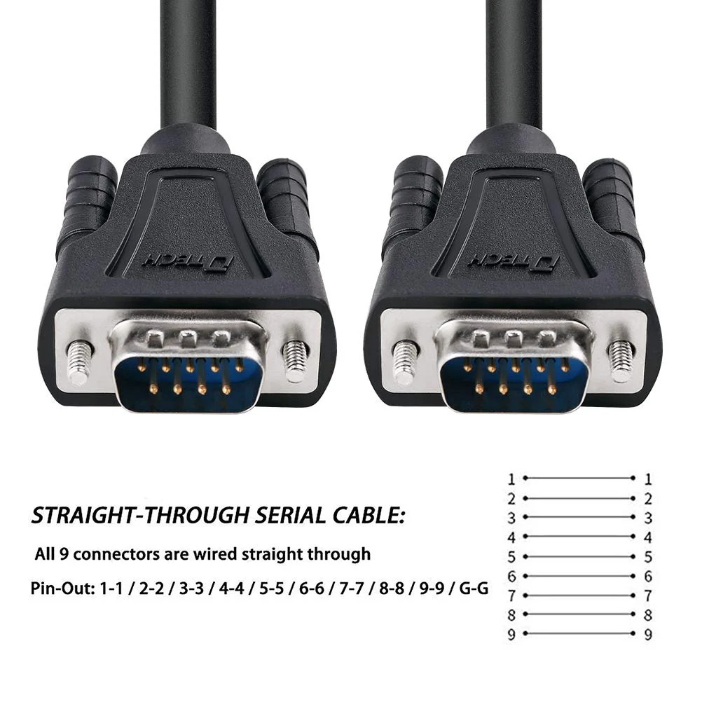 DTech 15ft DB9 Serial Cable COM Port Male to Male RS232 Straight Through 9 Pin Data Cord - Image 4