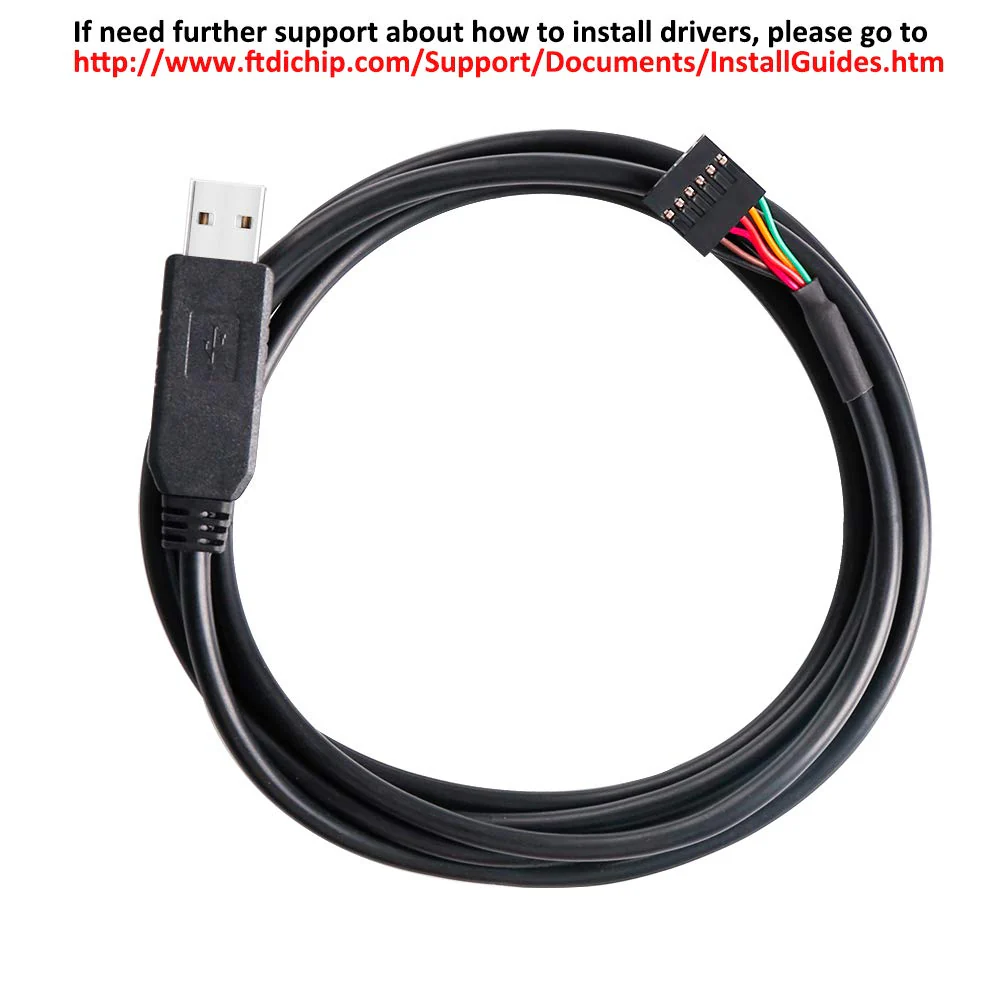 DTECH FTDI USB to TTL Serial 5V Adapter Cable 6 Pin 0.1 inch Pitch Female Socket Header UART IC FT232RL Chip Windows 10 8 7 Linux MAC OS (6ft, Black) 6ft/1.8m - Image 2