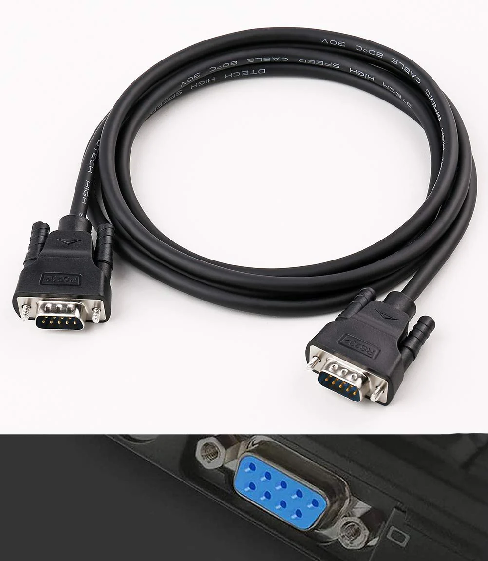 DTech RS-232 Cable 10ft RS232 Serial Cable Male to Male 9 Pin DB9 Cord Straight Through - Image 2