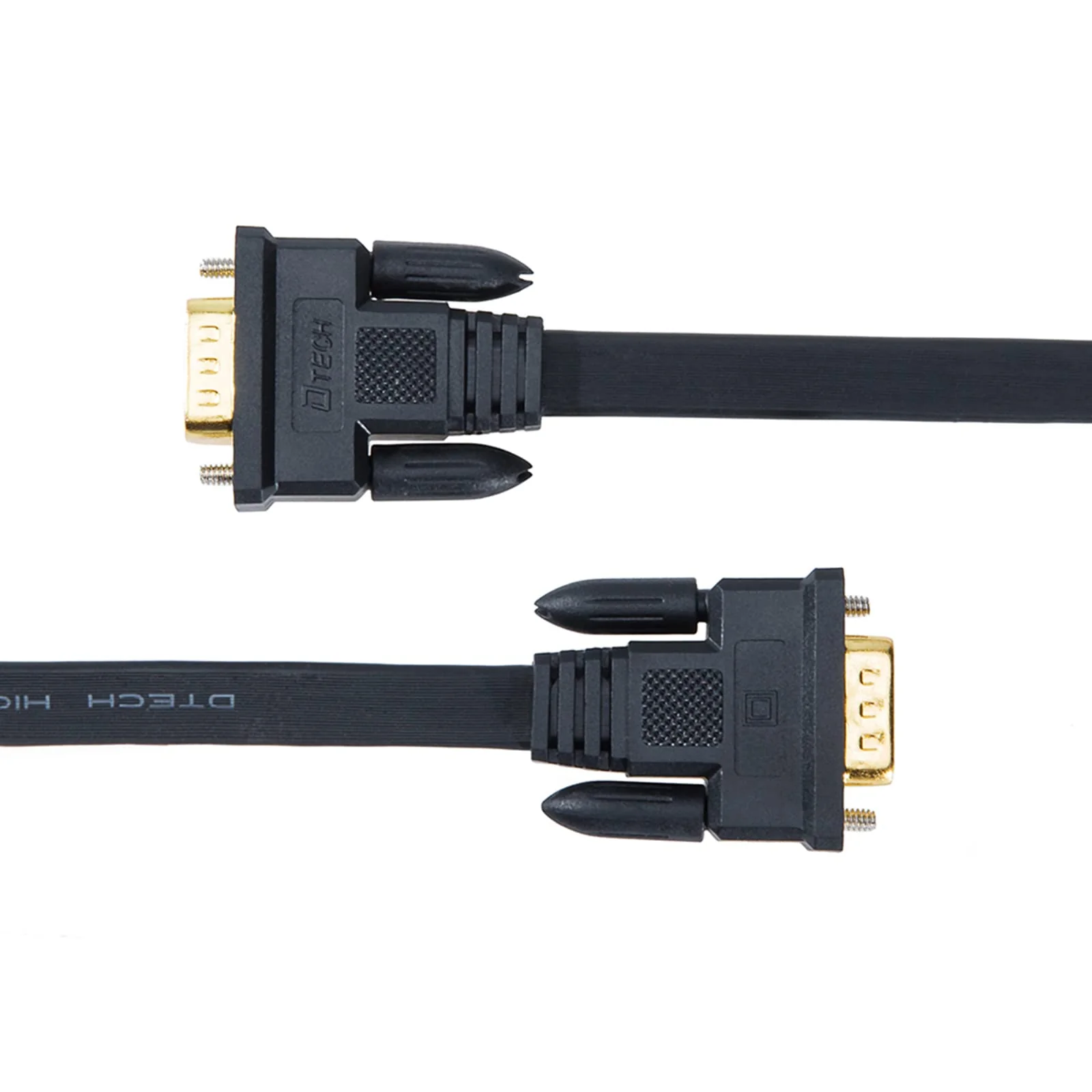 DTech Thin Computer Monitor VGA Cable 6ft Standard 15 Pin Connector Male to Male VGA Cord Flat Wire for Desktop (6 Feet, Black) - Image 5