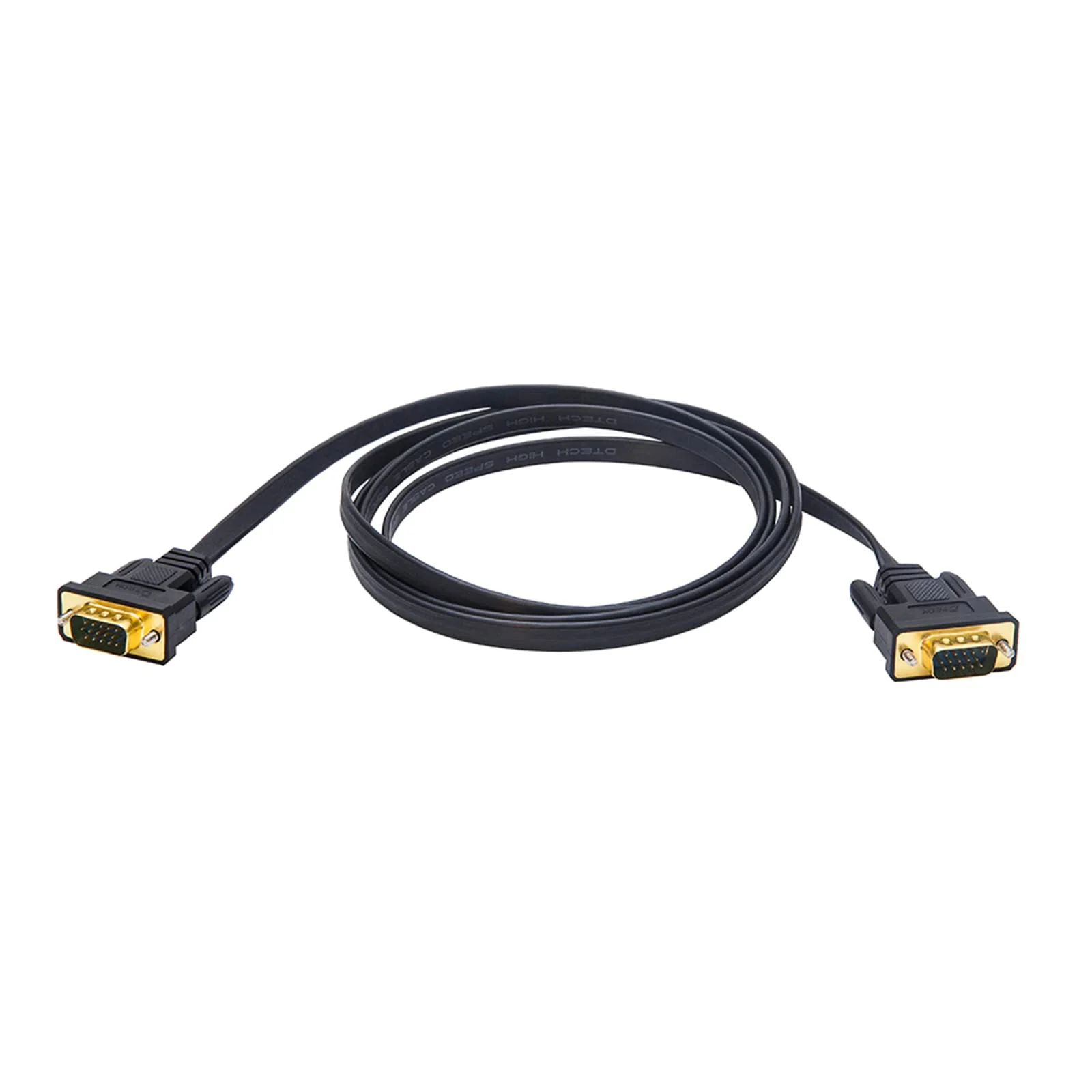 DTech Thin Computer Monitor VGA Cable 6ft Standard 15 Pin Connector Male to Male VGA Cord Flat Wire for Desktop (6 Feet, Black) - Image 6