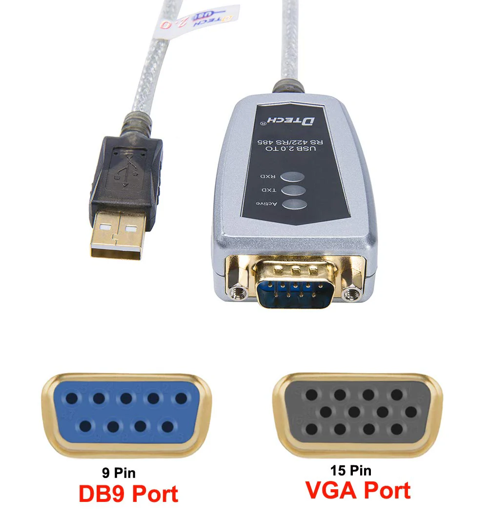 DTECH USB to RS422 RS485 Serial Port Converter Adapter Cable with FTDI Chip Supports Windows 11 10 8 7 XP Mac -1.5 Feet 1.5ft - Image 3