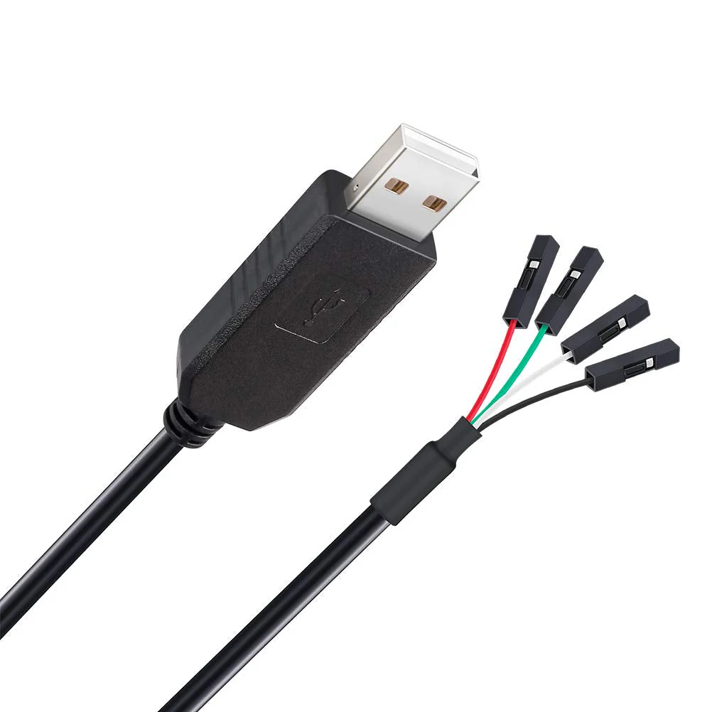 DTECH USB to TTL Serial 3.3V Adapter Cable TX RX Signal 4 Pin 0.1 inch Pitch Female Socket PL2303 Prolific Chip Windows 10 8 7 XP Vista (6ft, Black) 6ft/1.8m - Image 4