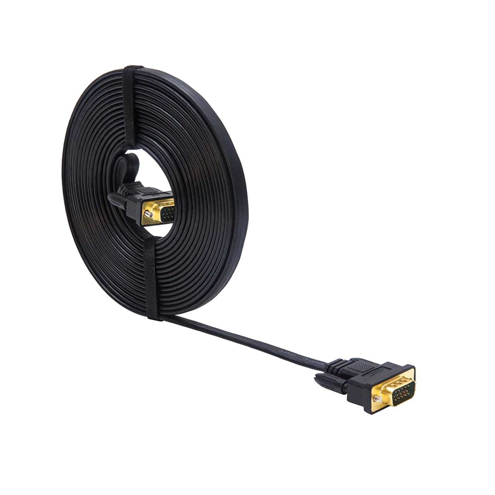 DTech VGA to VGA Cable 50ft Long Thin Flat 15 Pin Computer Monitor Cord Male to Male SVGA Wire (50 Feet, Black) - Image 2