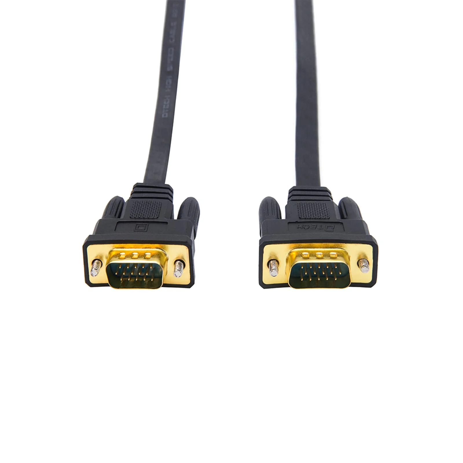 DTech VGA to VGA Cable 50ft Long Thin Flat 15 Pin Computer Monitor Cord Male to Male SVGA Wire (50 Feet, Black) - Image 3
