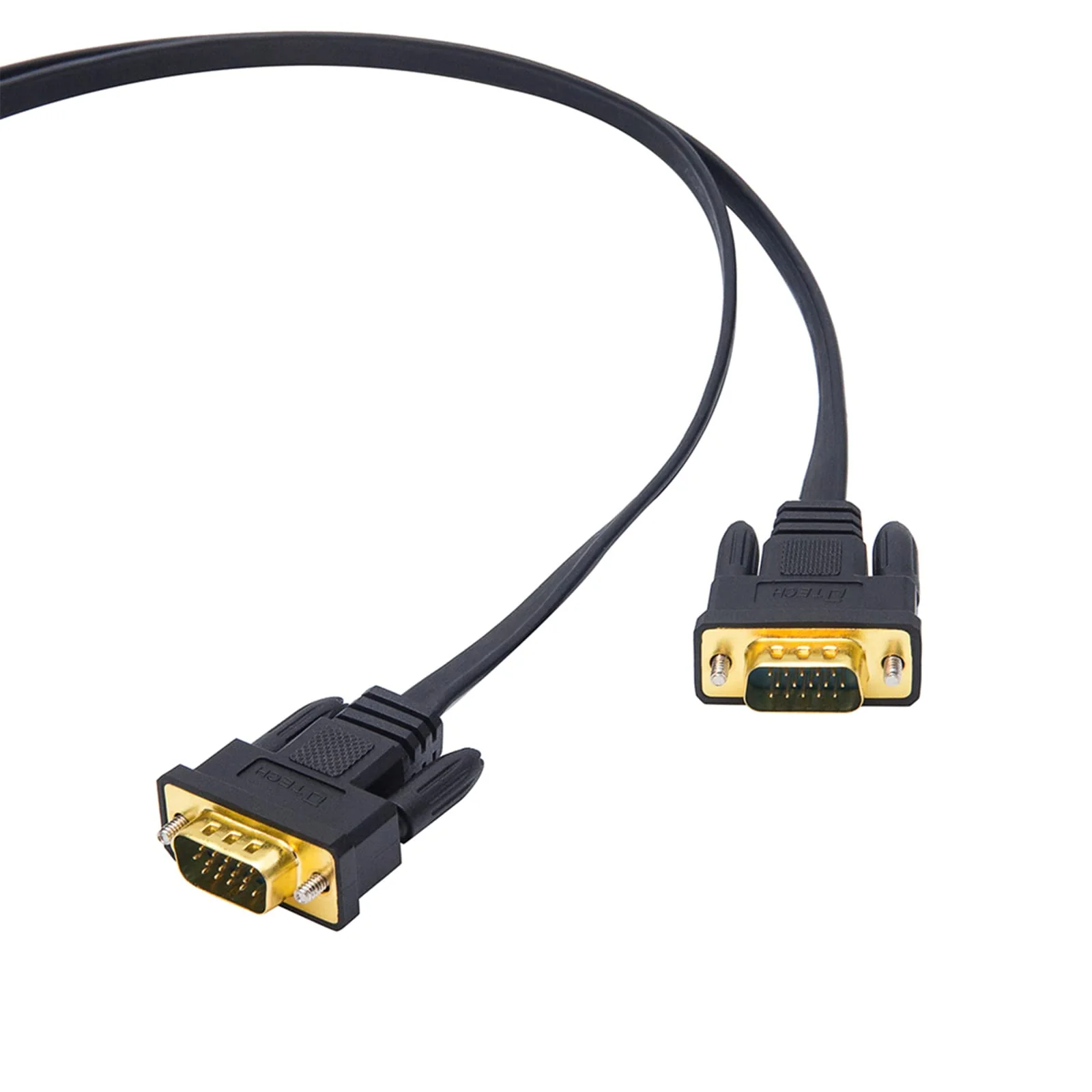 DTech VGA to VGA Cable 50ft Long Thin Flat 15 Pin Computer Monitor Cord Male to Male SVGA Wire (50 Feet, Black) - Image 4