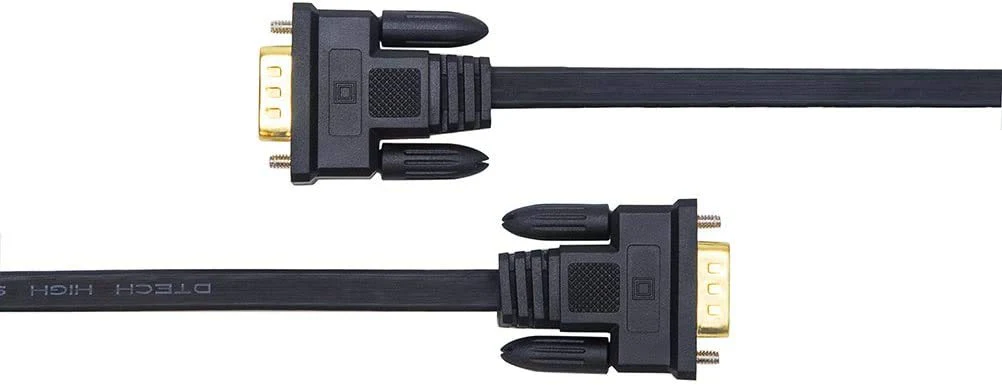 DTech VGA to VGA Cable 50ft Long Thin Flat 15 Pin Computer Monitor Cord Male to Male SVGA Wire (50 Feet, Black) - Image 6