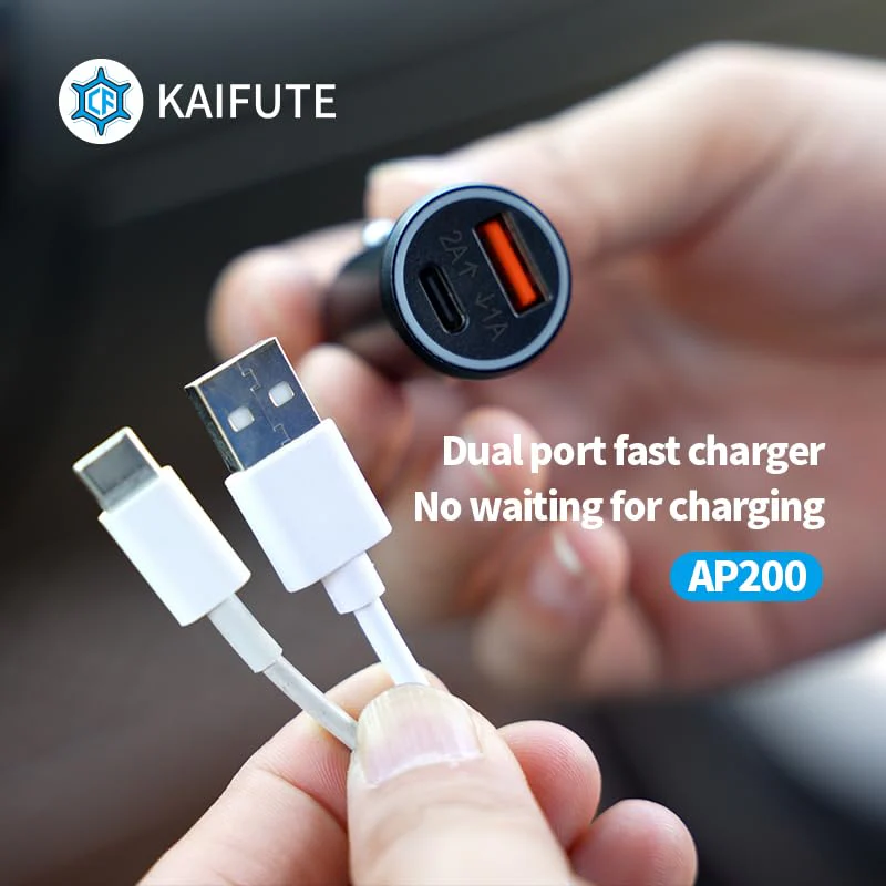 Dual Car Charger, Smart Car Kit AP200. Mobile Locator, Compatible with iOS, USB C 2-in-1 Car Charger, Smartphone Ignition Dual Fast Charging Intelligent Anti-Skid Device - Image 4