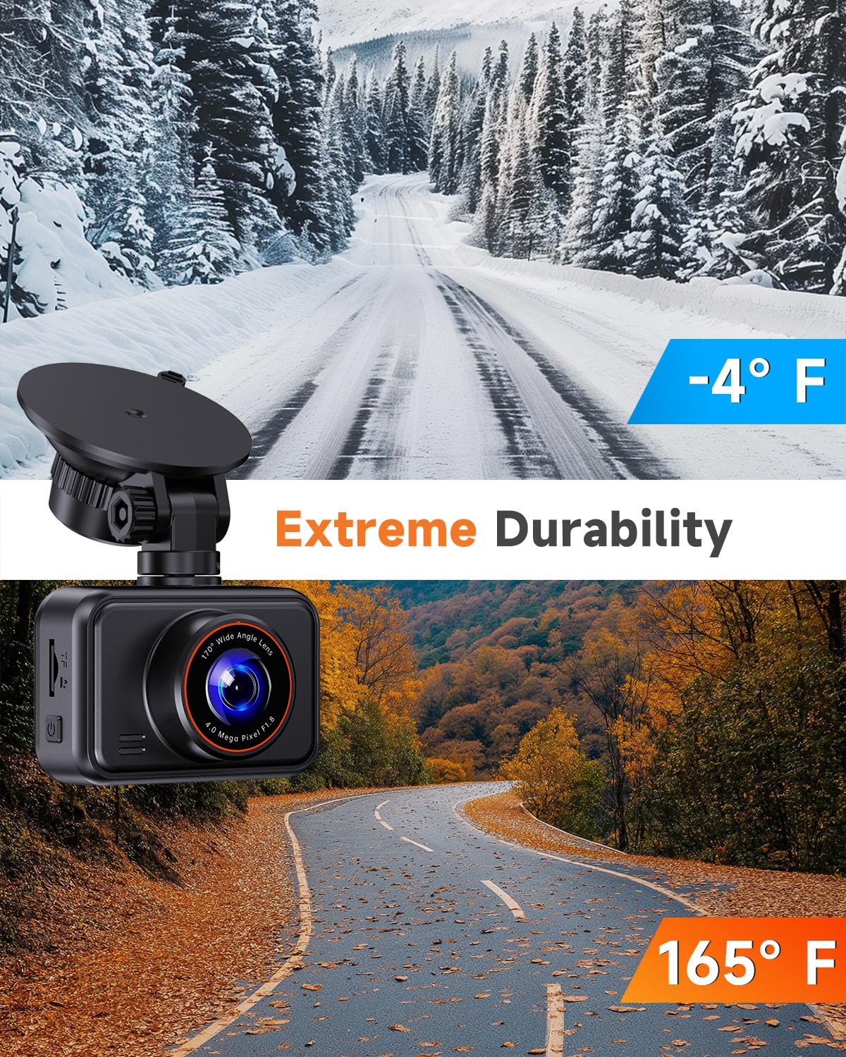 Dual Dash Cam Front and Rear — 2.5K HDR Night Vision Car Camera with G-Sensor & 24H Parking Monitor, Compact Plug & Play Dash Cam with Super Capacitor, 32GB Card Included, Supports 256GB Max - Image 8