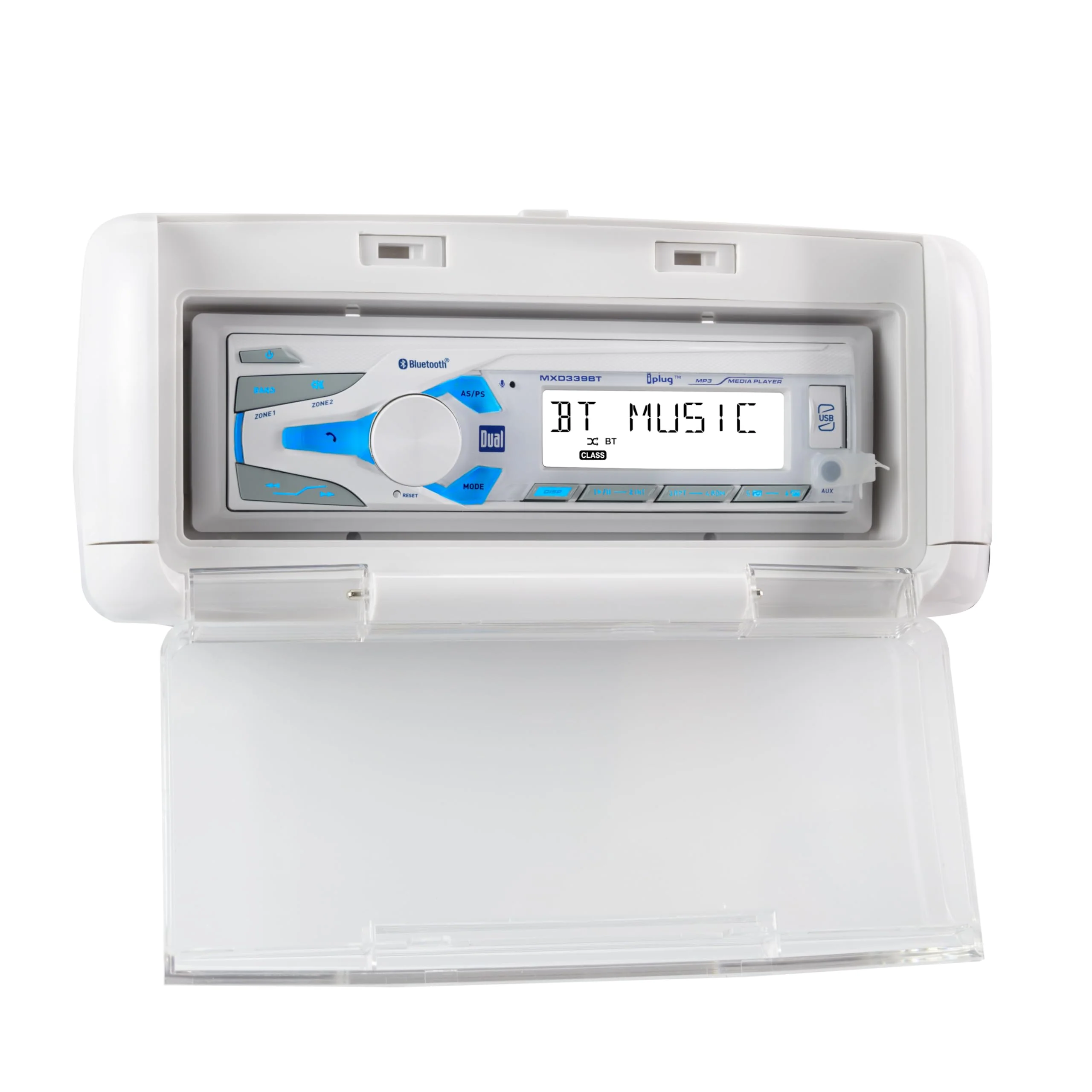 Dual Electronics SG3 Splashguard Marine Radio Housing Unit, Waterproof, Transparent, Single DIN, White - Image 5