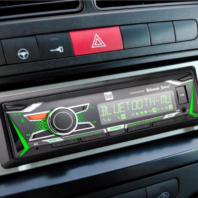 Dual Electronics XRM69RGB | 12 Character LCD Single DIN Car Stereo | RGB Custom Colors | Push to Talk Assistant | Bluetooth Hands Free Calling Music Streaming | AM/FM | USB Playback & Charging - Image 5