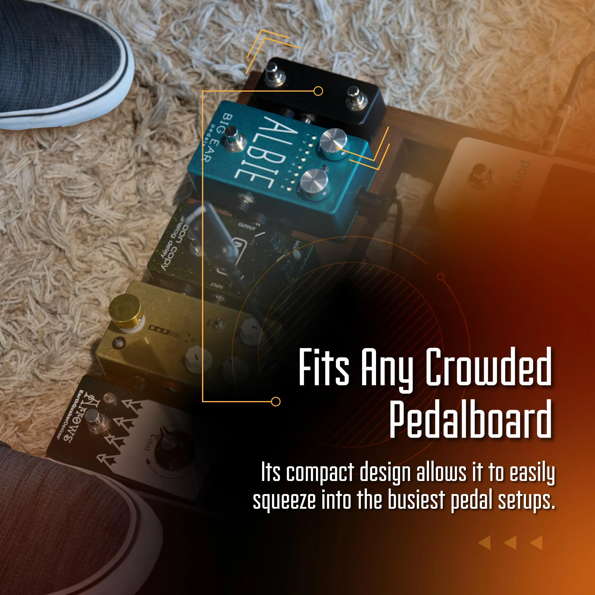 Dual Foot Switch Pedal - Versatile TRS Auxiliary Guitar Pedal - Expand Your Multi Effects Processor - Hand Wired and Built for the Road (Arctic White) - Image 5