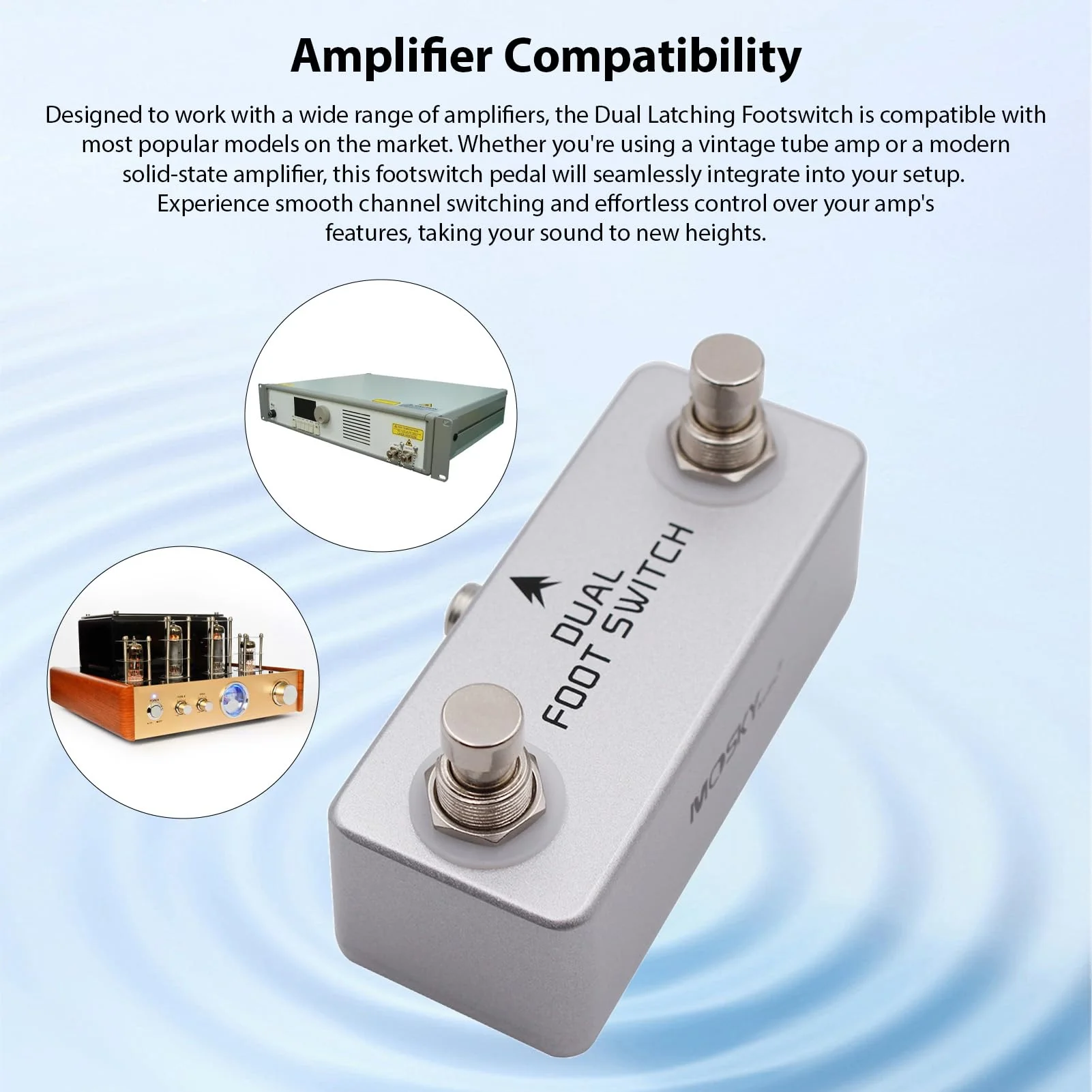 Dual Footswitch Amp Channel Footswitch Locking Function Aluminum Alloy 6.35mm Stereo Output Latching Foot Switch Pedal for Amplifiers Effects Pedals Drum Machines - Image 5