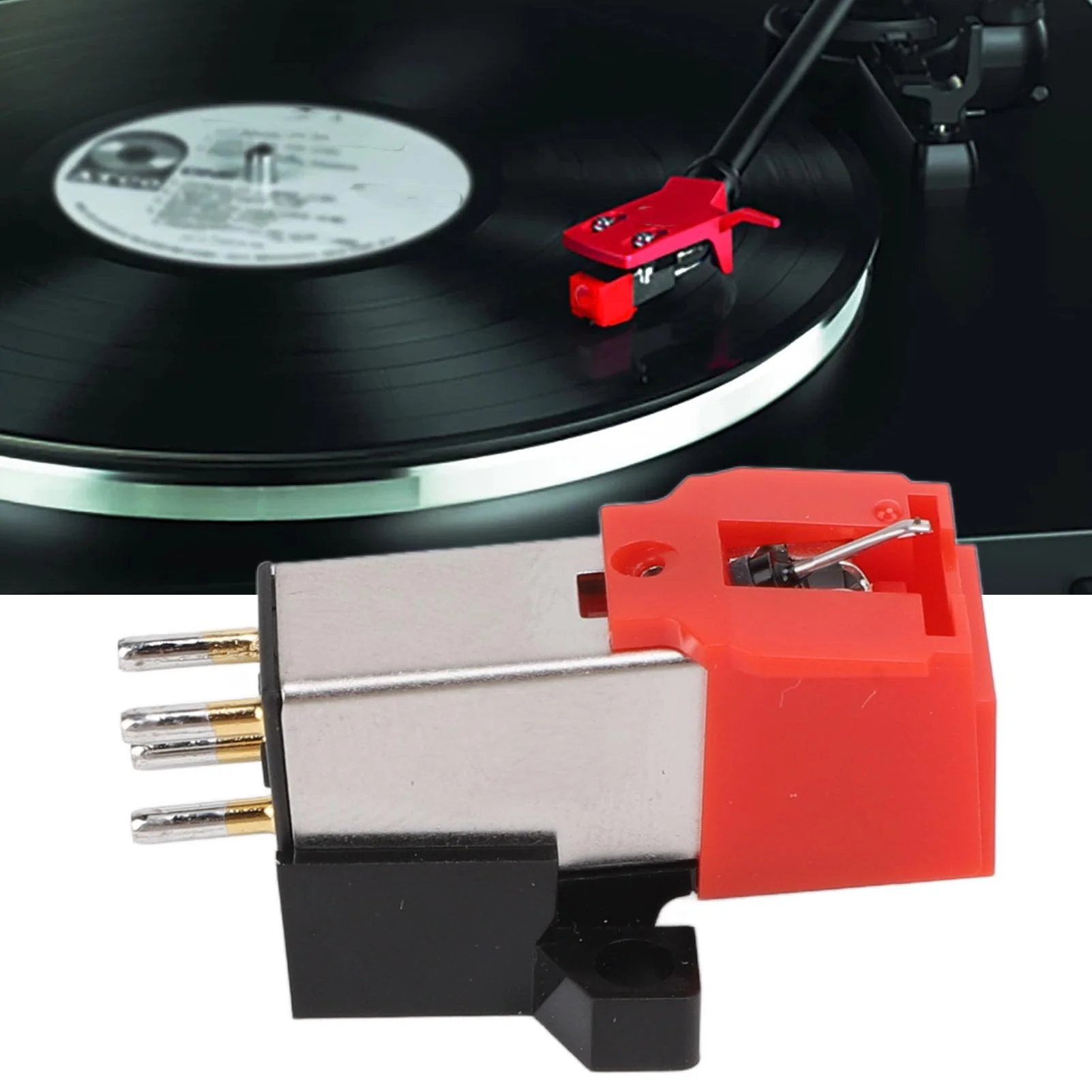 Dual Magnet Cartridge,Dual Moving Magnet Phono Cartridge AT91R with Aluminum Cantilever, Double V Magnet Design, 20-20000Hz Frequency Range - Image 5