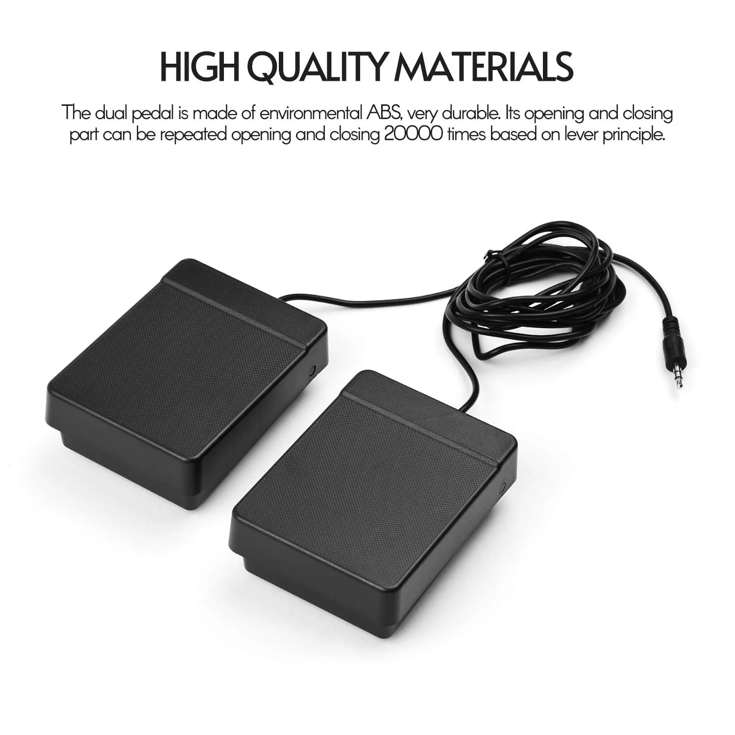 Dual Pedal 3.5mm Interface Compact Sustain Pedal Universal Dual Pedal for Musical Instruments Portable Folding Piano Electronic Keyboard Electronic Foldable Drum - Image 3