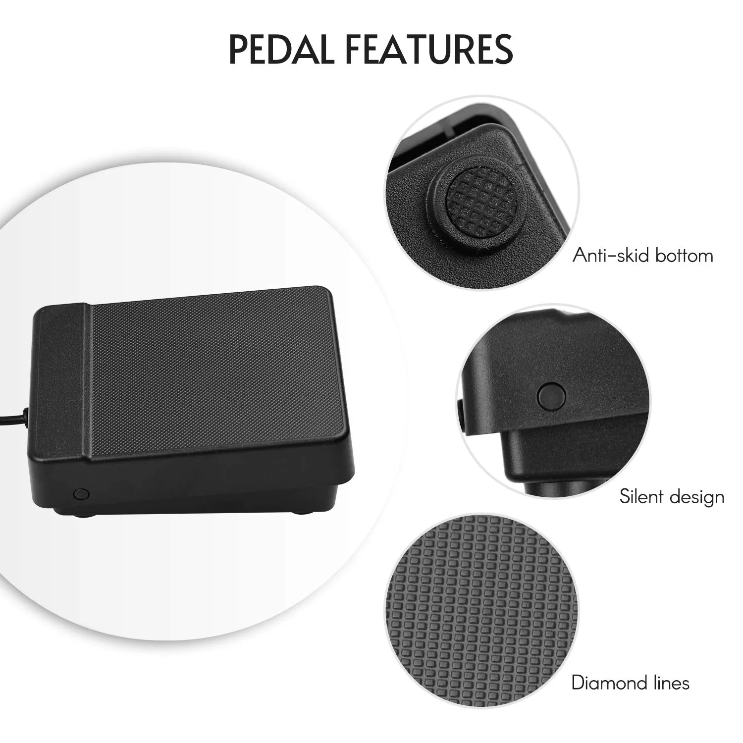 Dual Pedal 3.5mm Interface Compact Sustain Pedal Universal Dual Pedal for Musical Instruments Portable Folding Piano Electronic Keyboard Electronic Foldable Drum - Image 4