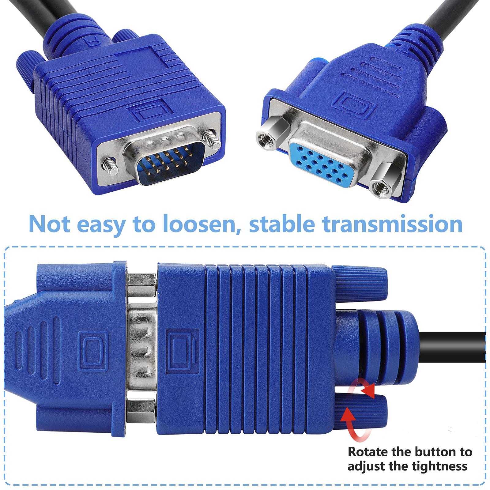 Dual VGA Splitter Monitor Cable 1 Male to 2 Female Adapter Converter VGA Video Y Cable Cord for Screen Duplication - Image 5