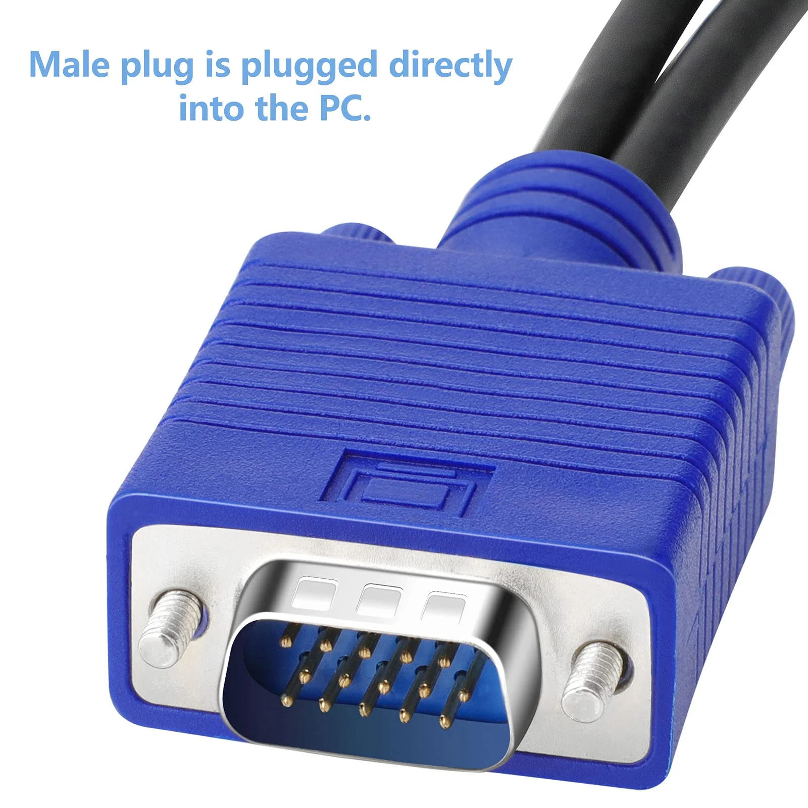 Dual VGA Splitter Monitor Cable 1 Male to 2 Female Adapter Converter VGA Video Y Cable Cord for Screen Duplication - Image 6