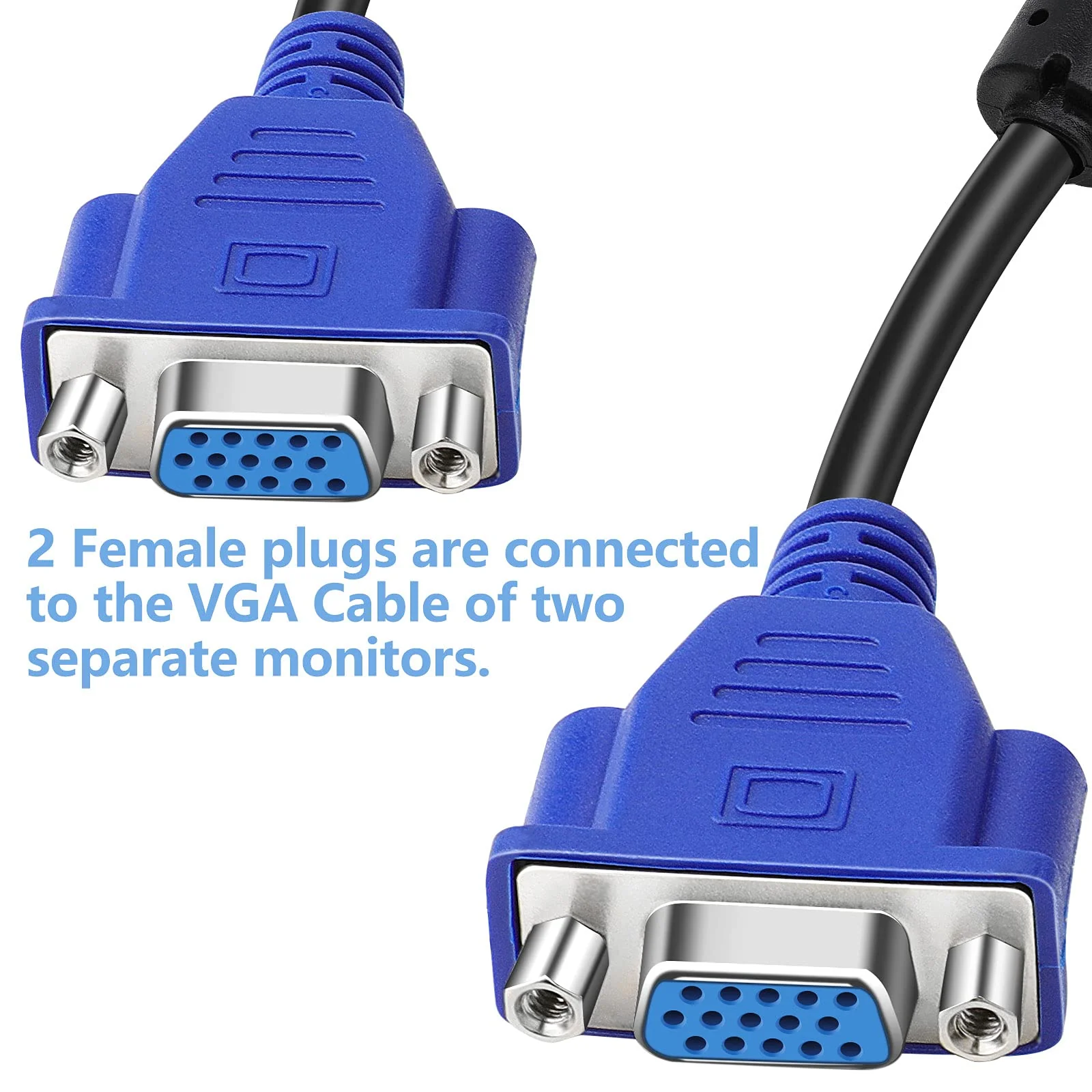 Dual VGA Splitter Monitor Cable 1 Male to 2 Female Adapter Converter VGA Video Y Cable Cord for Screen Duplication - Image 7