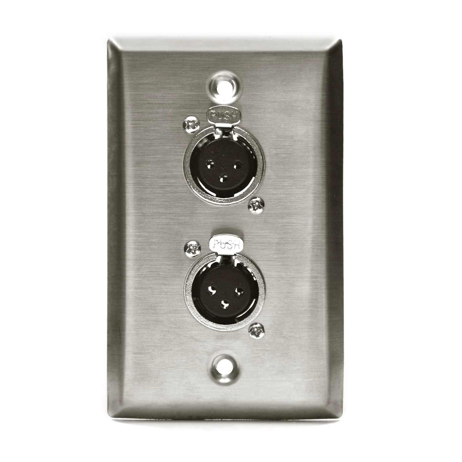 Dual XLR Plugs and Plates Audio Speakers Dual XLR Female Connectors Stainless Steel Wall Plate (2pack) Silver Dual XLR Female Plate(V) - Image 6