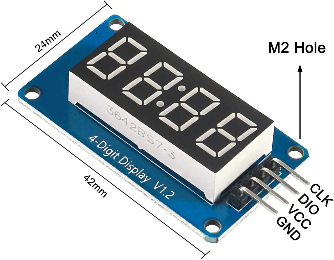 DUBEUYEW Display Module TM1637 0.36 Inch 4 Character 7 Segment 4 Bits Red Digital Tube for Arduino Driver Board (Pack of 4) - Image 5