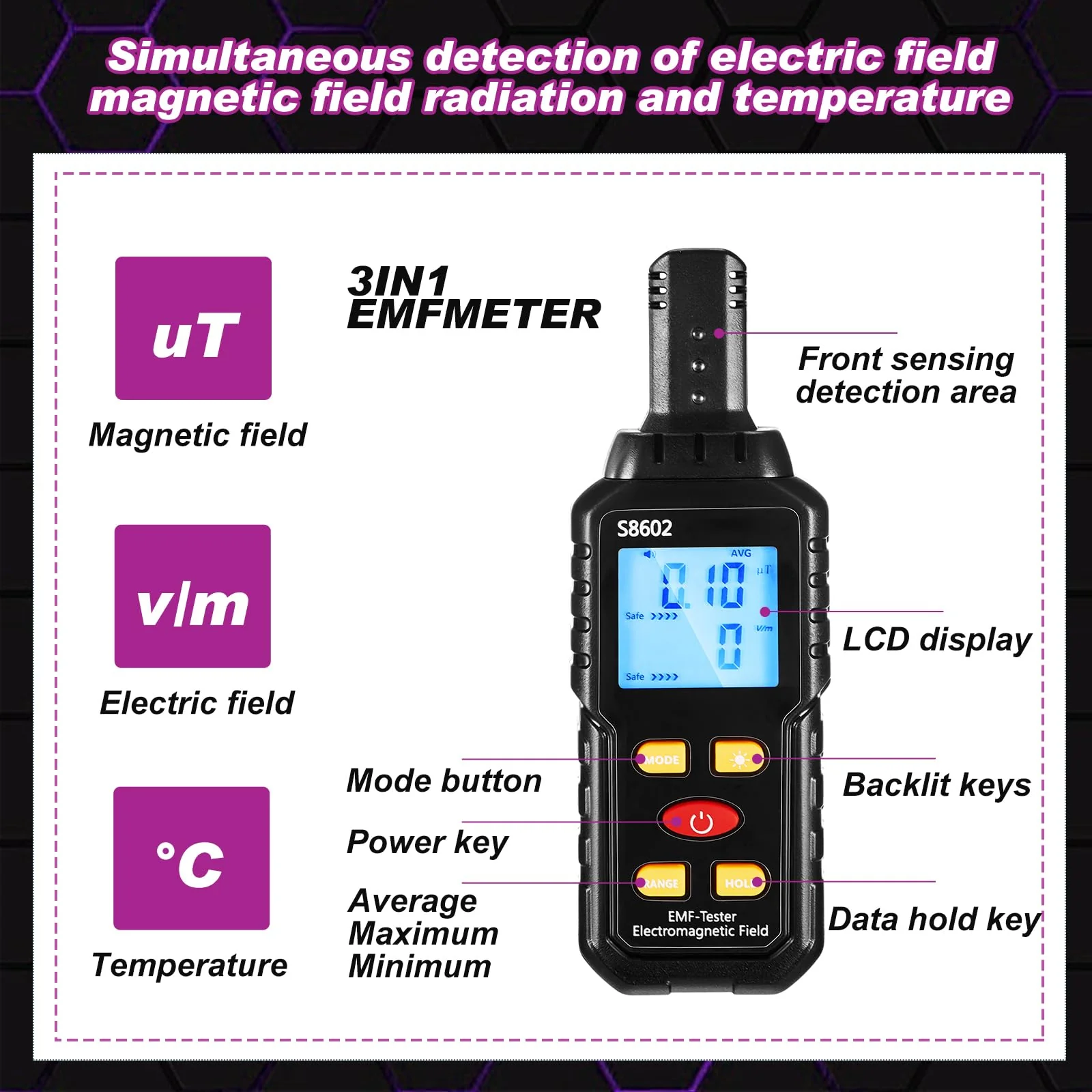Dunzy 7 Pcs Ghost Hunting Equipment Kit for Paranormal Enthusiasts Includes 8GB Digital Voice Audio Recorder, Emf Meter Detector, 4 Pcs Ghost Hunting Cat Balls, UV Flashlight Set for Entertainment Use - Image 3