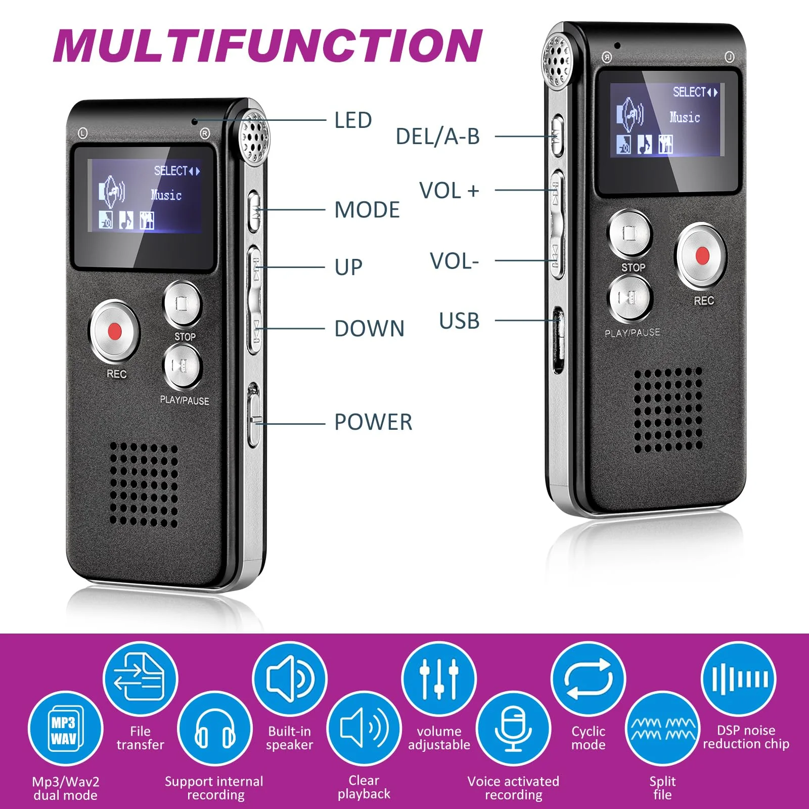 Dunzy 7 Pcs Ghost Hunting Equipment Kit for Paranormal Enthusiasts Includes 8GB Digital Voice Audio Recorder, Emf Meter Detector, 4 Pcs Ghost Hunting Cat Balls, UV Flashlight Set for Entertainment Use - Image 4