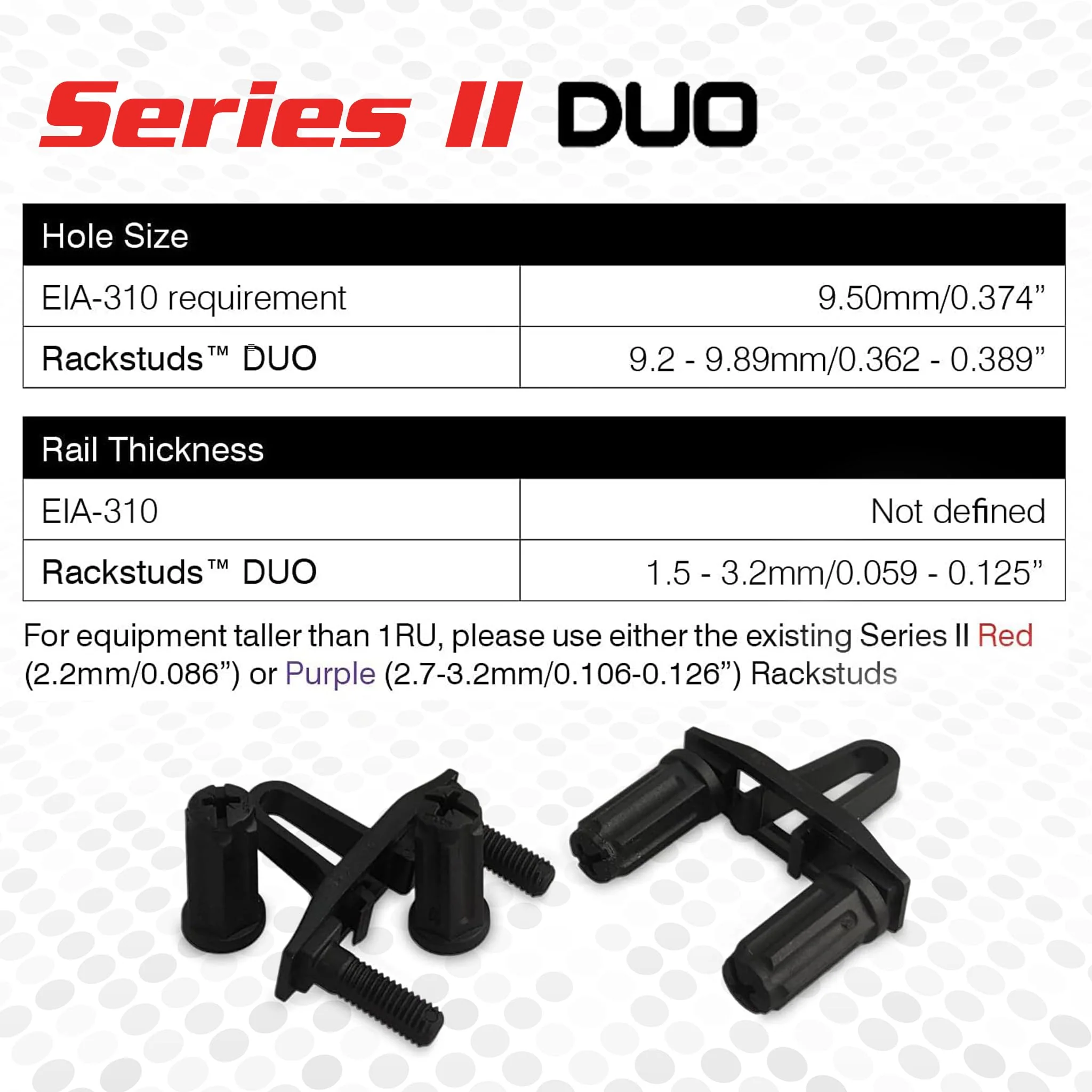 DUO20 1RU Series II Rack Mount Solution - Effortless Alternative to Traditional Rack Screws and Cage Nuts & Server Rack Screws Ideal for Server Hardware Setup - 20-Pack, Universal Version - Image 3