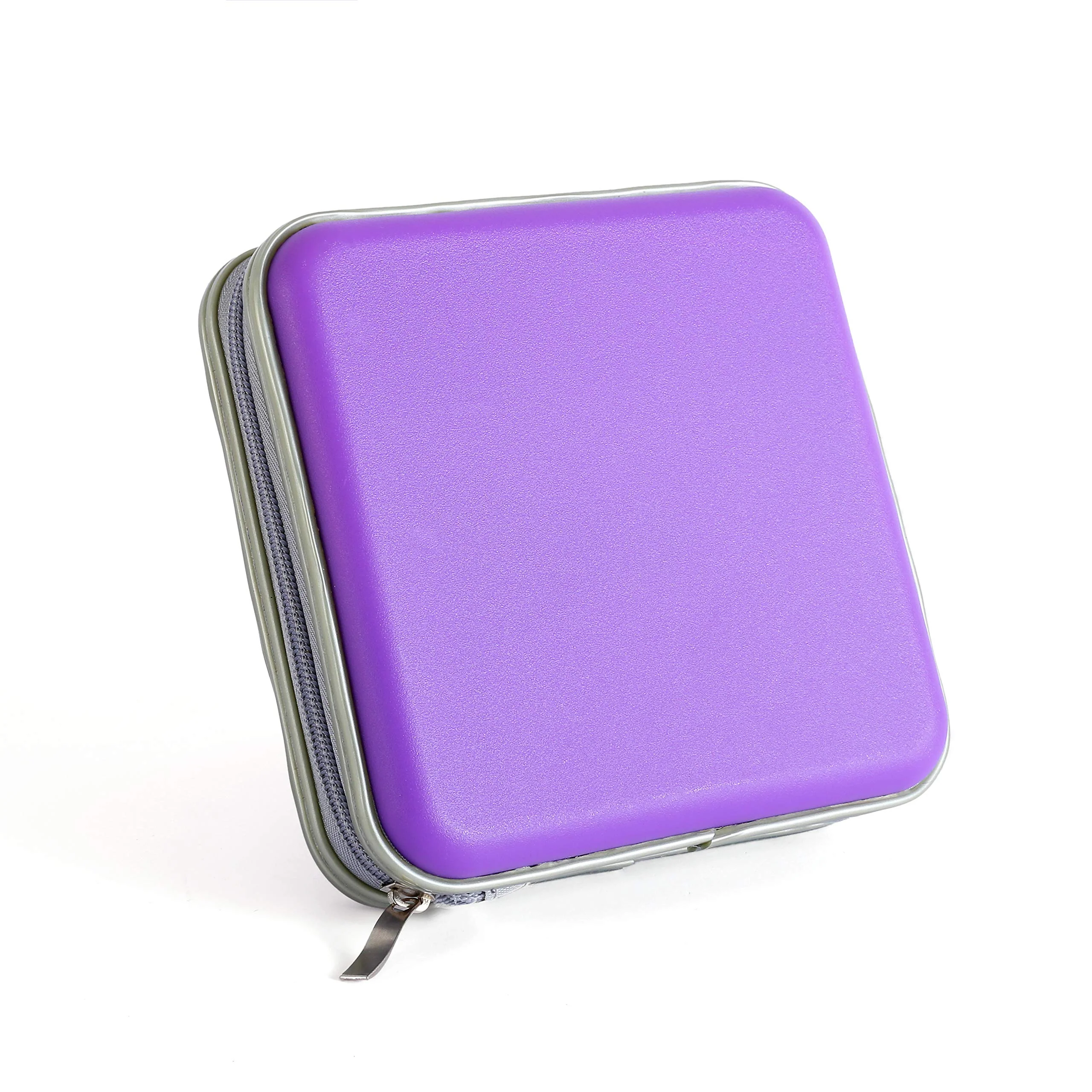 Durable DVD Case, Hard Plastic CD Storage for 30 CD Organizer, Small CD Case for Kids DVD Collection (Purple) 32 purple - Image 2