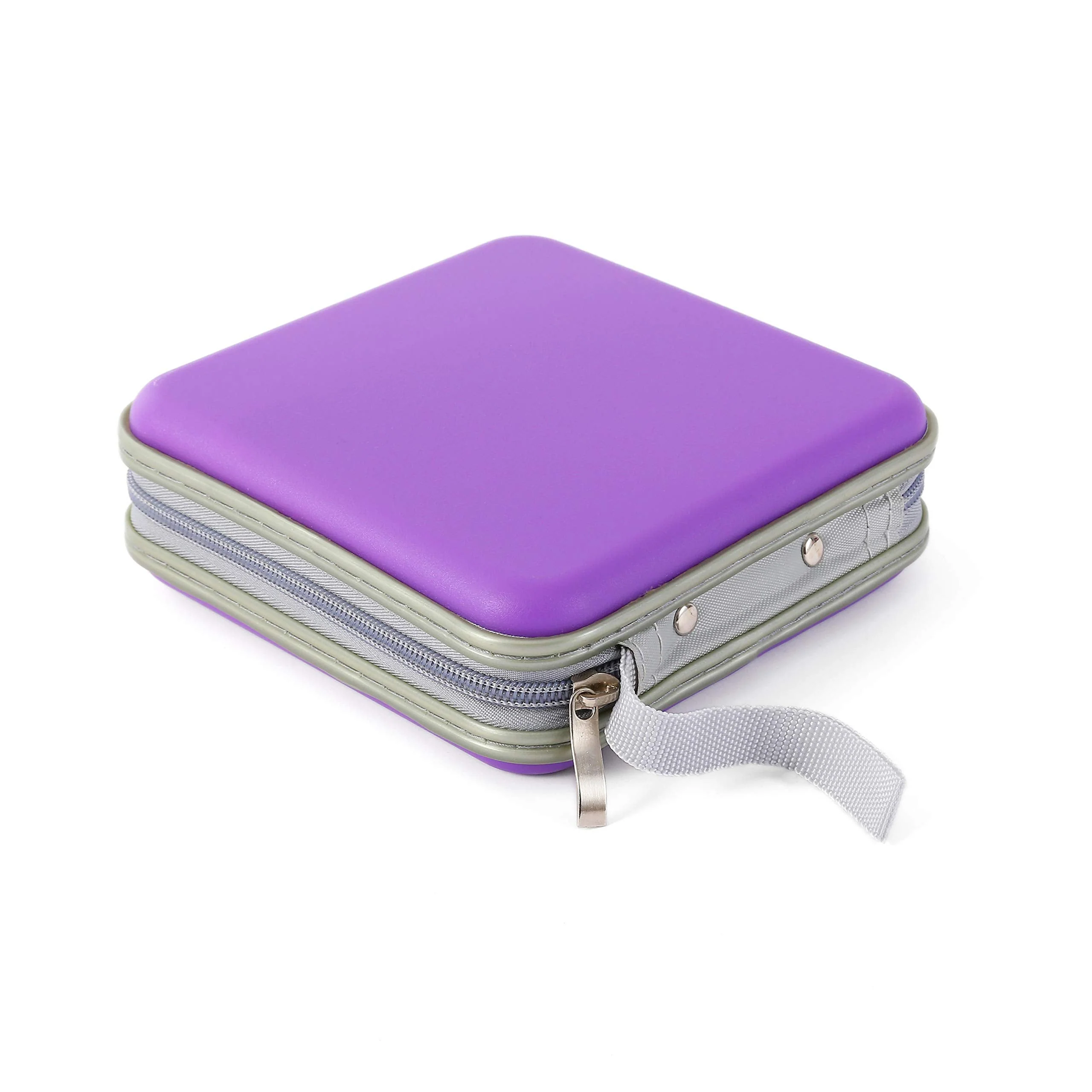 Durable DVD Case, Hard Plastic CD Storage for 30 CD Organizer, Small CD Case for Kids DVD Collection (Purple) 32 purple - Image 3