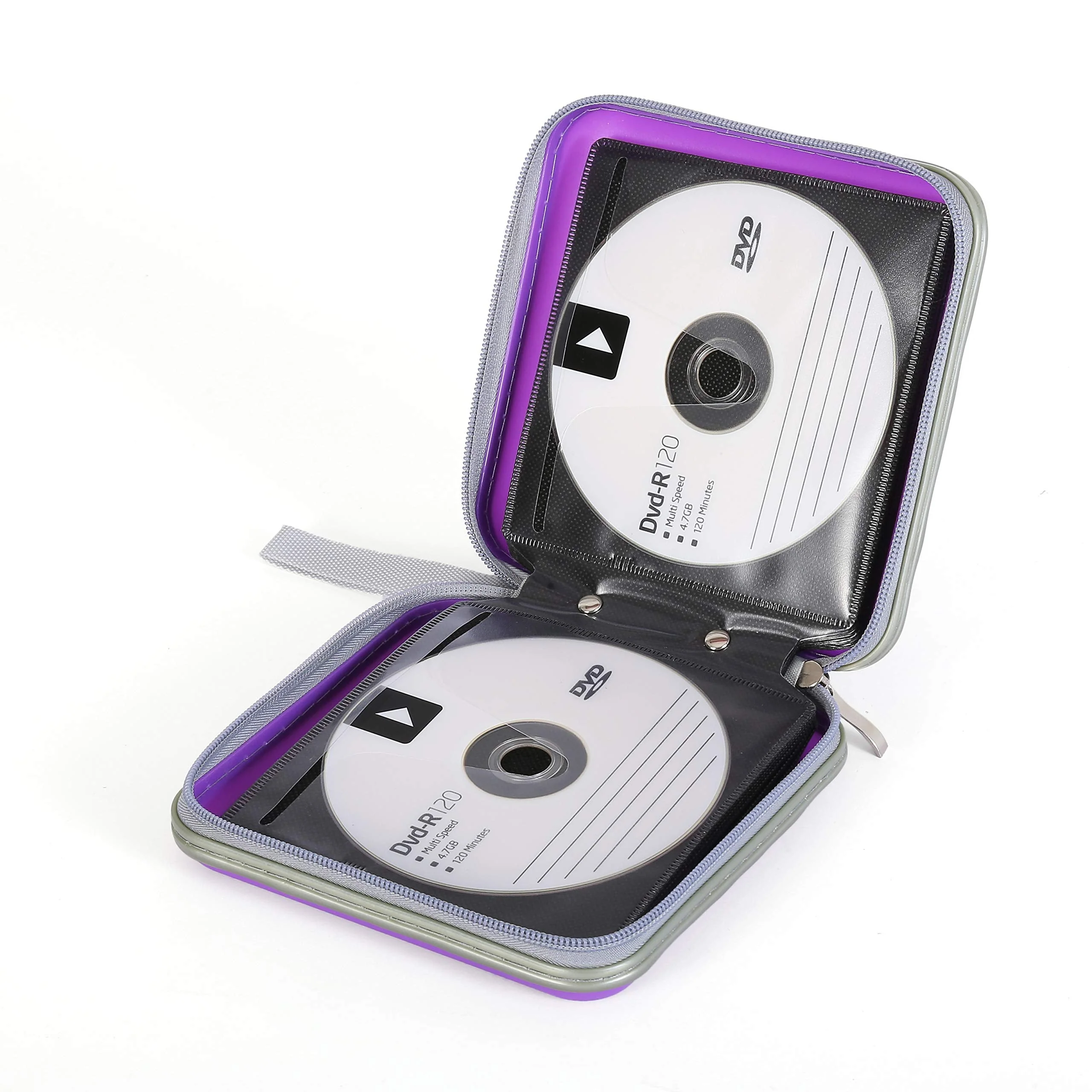 Durable DVD Case, Hard Plastic CD Storage for 30 CD Organizer, Small CD Case for Kids DVD Collection (Purple) 32 purple - Image 4