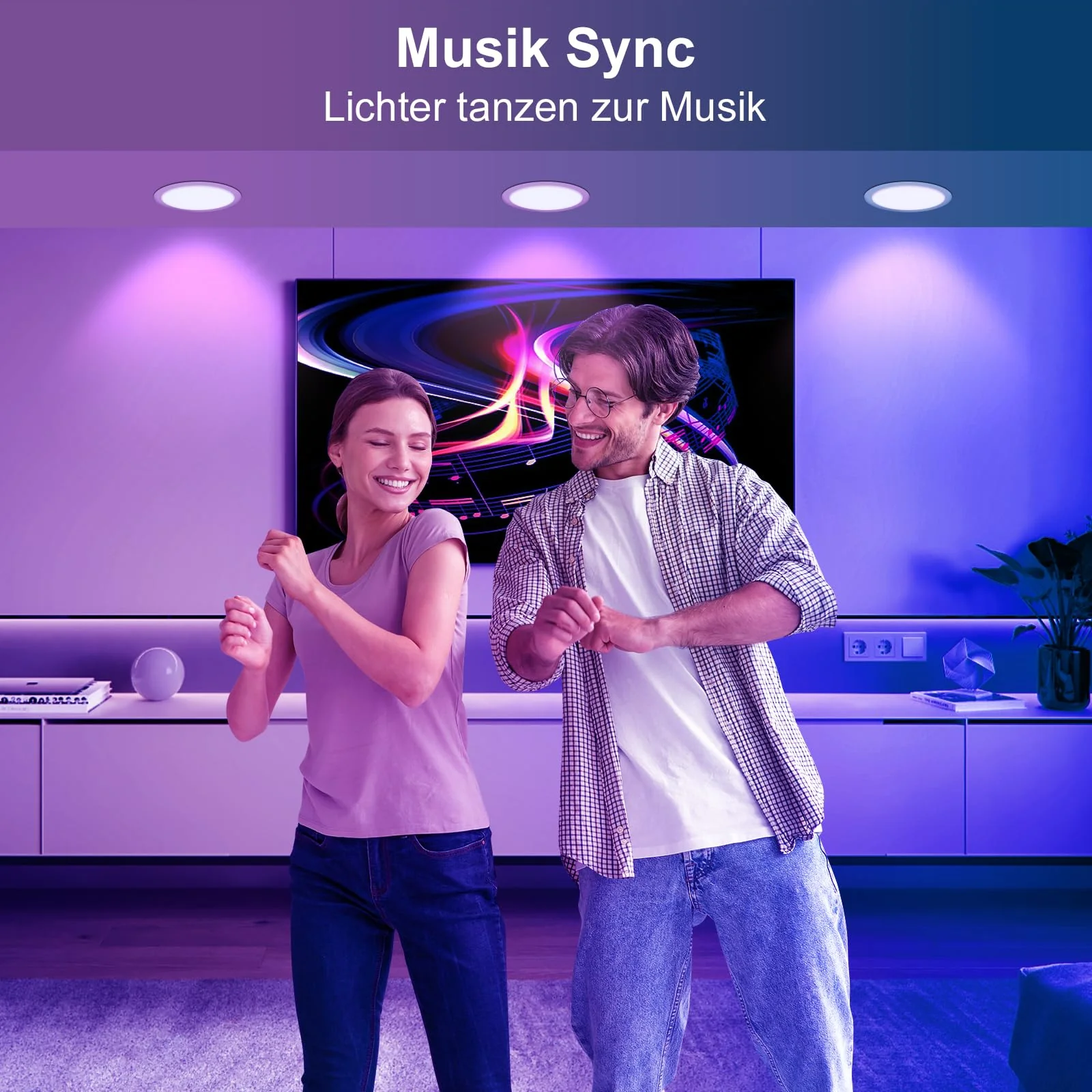 DUSKTEC Recessed LED Downlights Alexa, Smart Spot Lights Ceiling with APP & Voice Control, RGB Colour LED Spotlights 2700K-6000K, 7W Warm White to Cool White Dimmable Ceiling Recessed Lights Ø68-85mm Lochmass 7W - Image 8