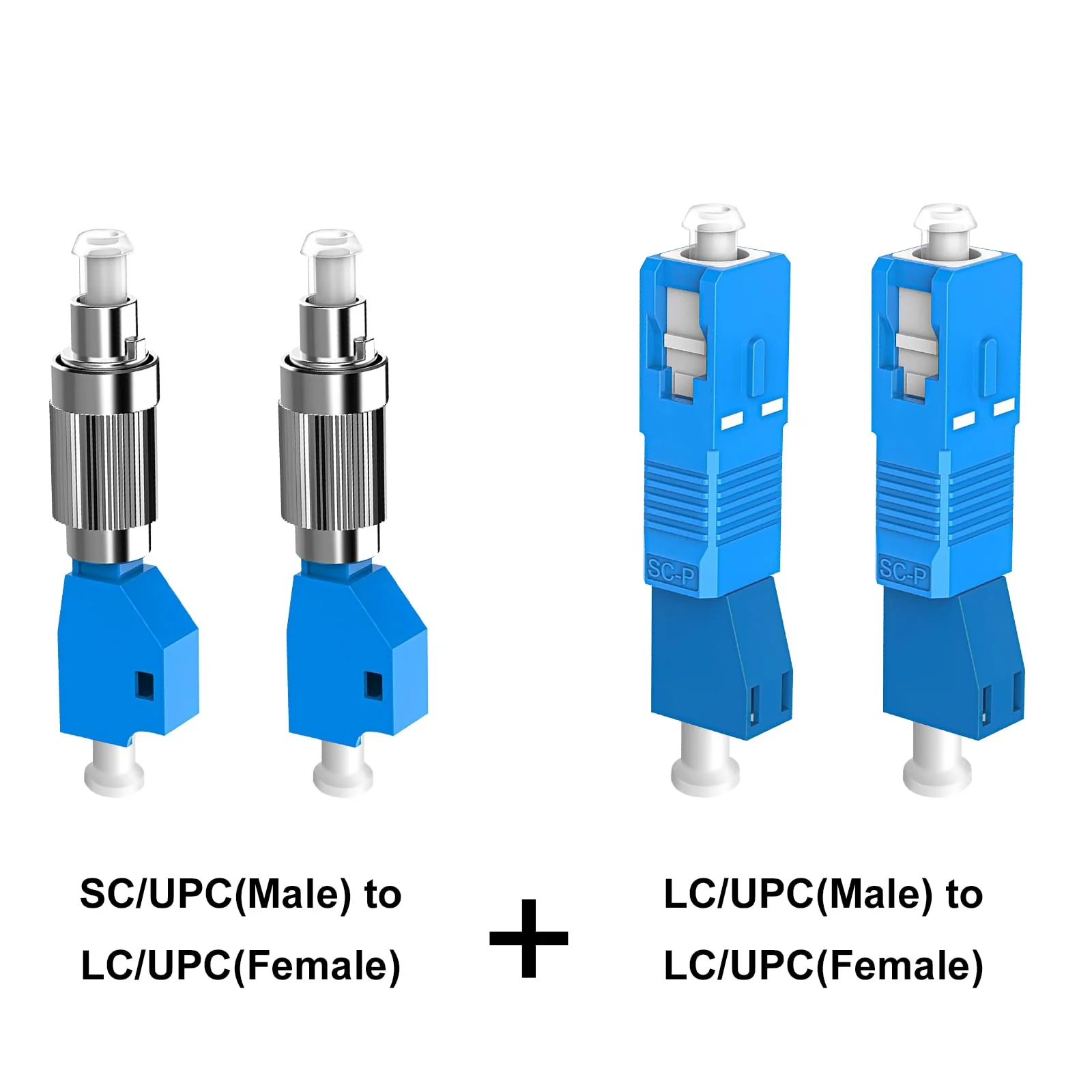 Duttek 2PC FC Male to LC Female Fiber Adapter and 2PC SC Male to LC Female Adapter Hybrid Flange Single Mode 9/125um Optical Fiber Convertor Adaptrt for Optical Power Meter 4 Pack 2 Styles - Image 4
