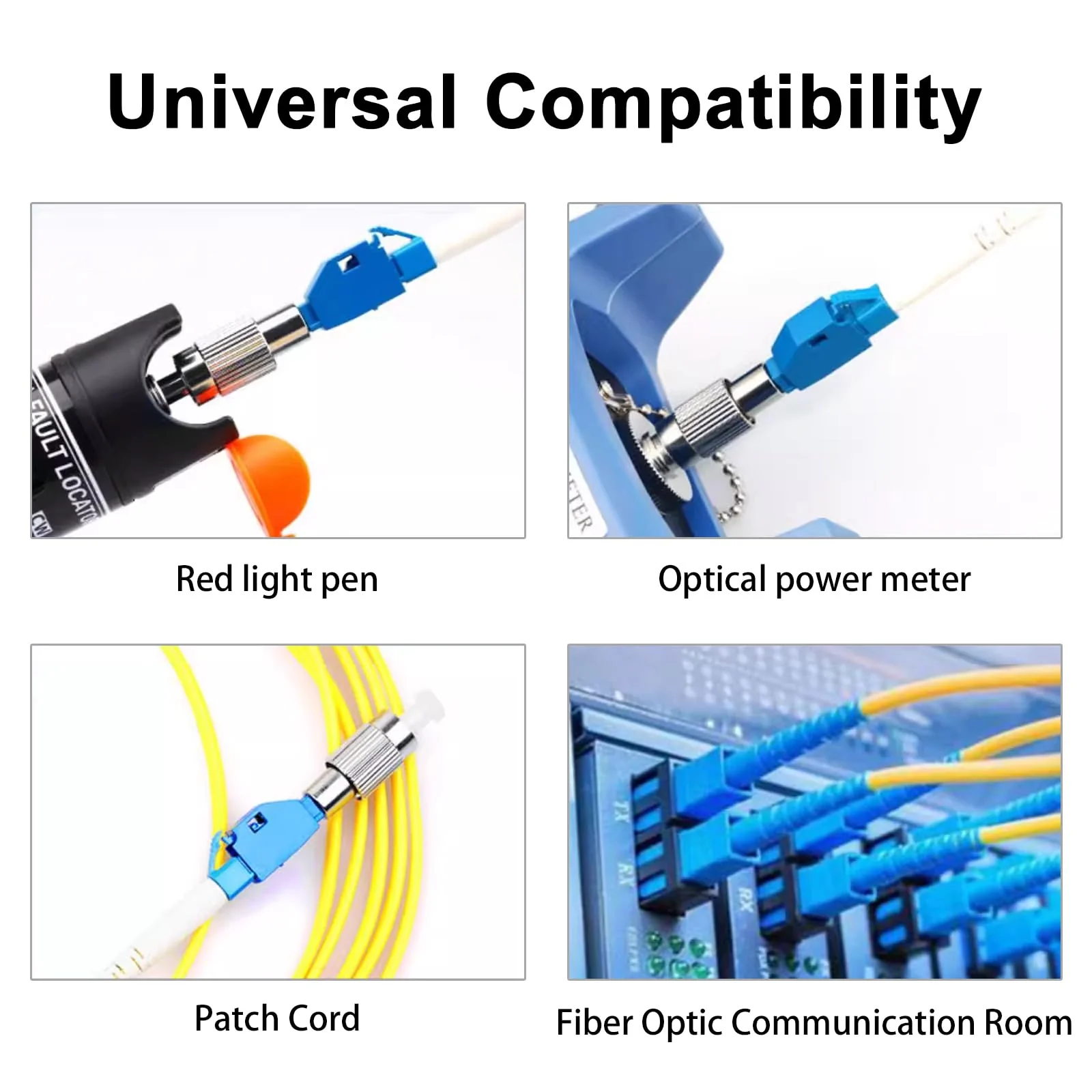 Duttek 2PC FC Male to LC Female Fiber Adapter and 2PC SC Male to LC Female Adapter Hybrid Flange Single Mode 9/125um Optical Fiber Convertor Adaptrt for Optical Power Meter 4 Pack 2 Styles - Image 5