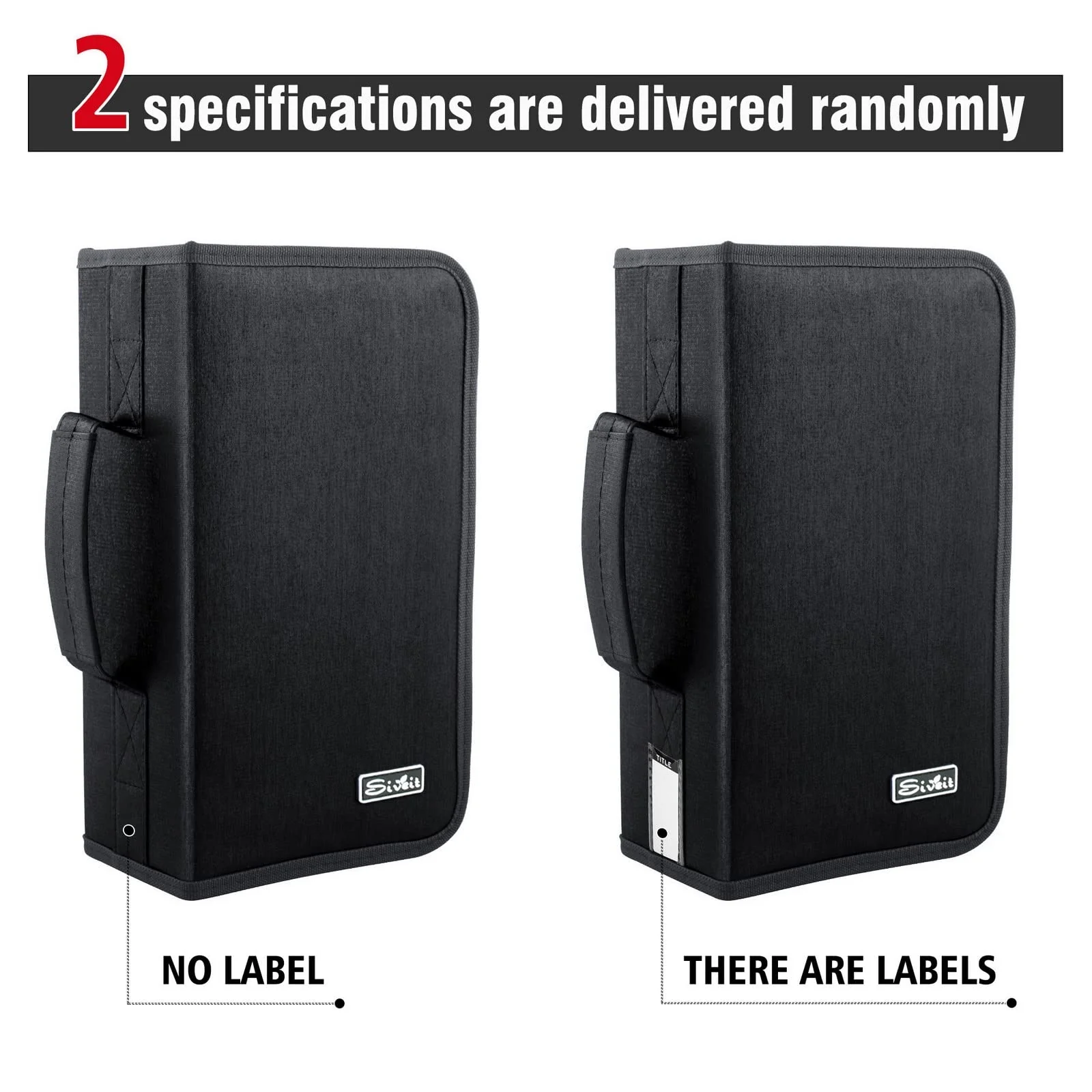 DVD Case, 128 Capacity CD/DVD Case Wallet Binder Storage Holder Booklet for Car Home Office and Travel (White Binder, Black) White binder - Image 2