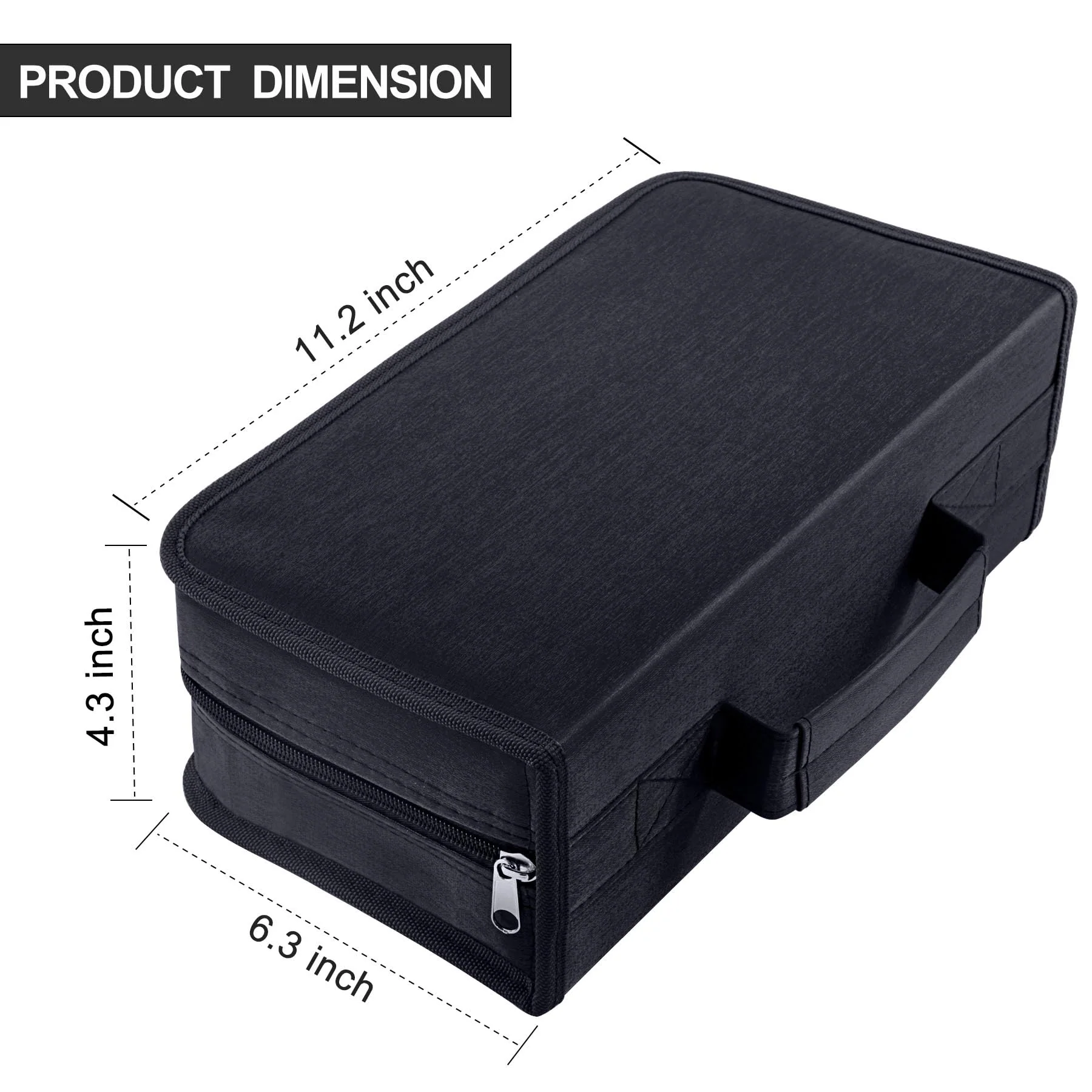 DVD Case, 128 Capacity CD/DVD Case Wallet Binder Storage Holder Booklet for Car Home Office and Travel (White Binder, Black) White binder - Image 6