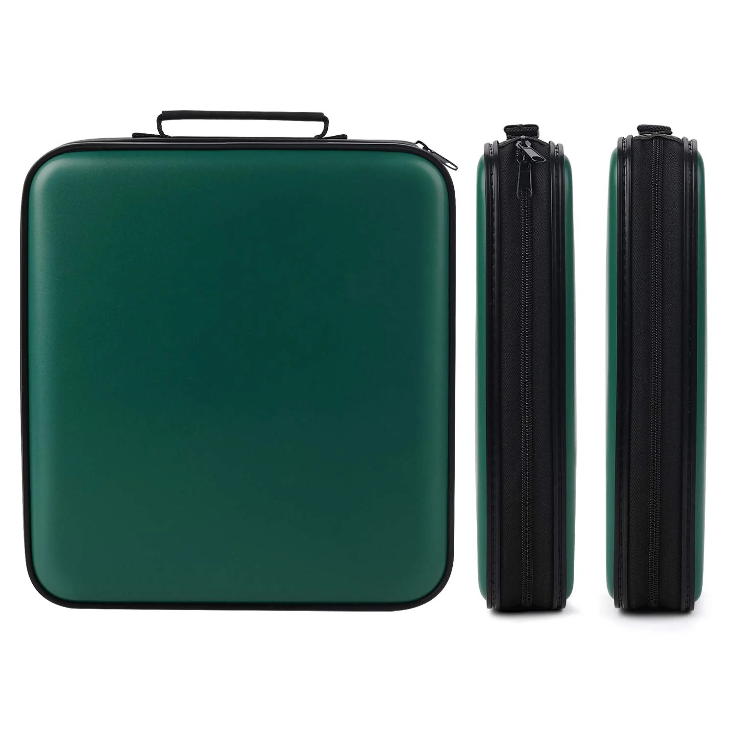 DVD Storage CD Case Holder: 160 Capacity CD Sleeves Black Disc Cases Binder for Car - CD Hard Organizer Box - Large DVD Wallet for Movie/Music/Game & Portable CD Book Green - Image 3