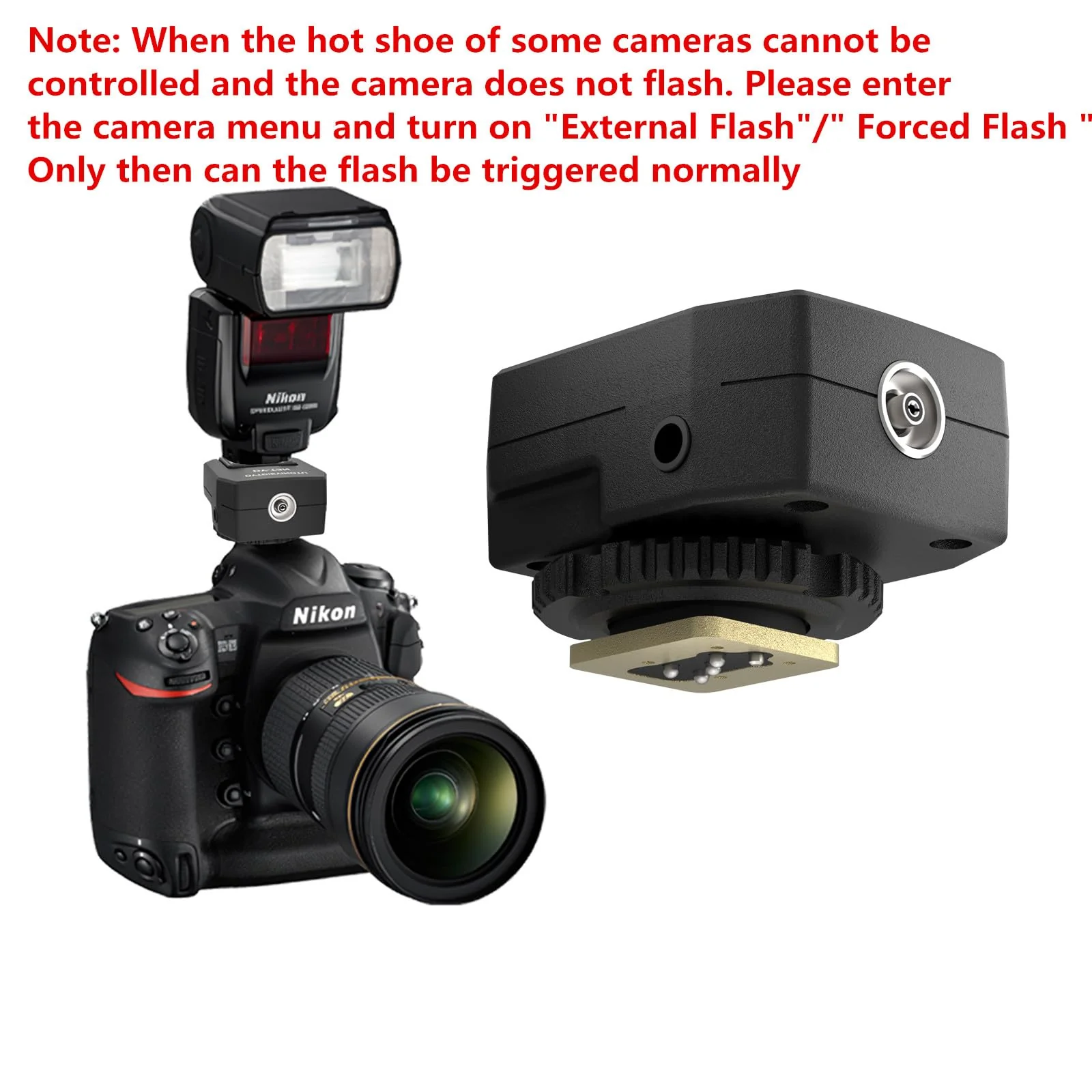 DY-T3N for Nikon Camera Flash hot Shoe Converter Adapter, Small Flash Godox iT30 im20/30, Height-Increasing Multi-Flash Trigger, Extended Body Universal Accessory (DY-T3N N01) DY-T3N N01 - Image 3