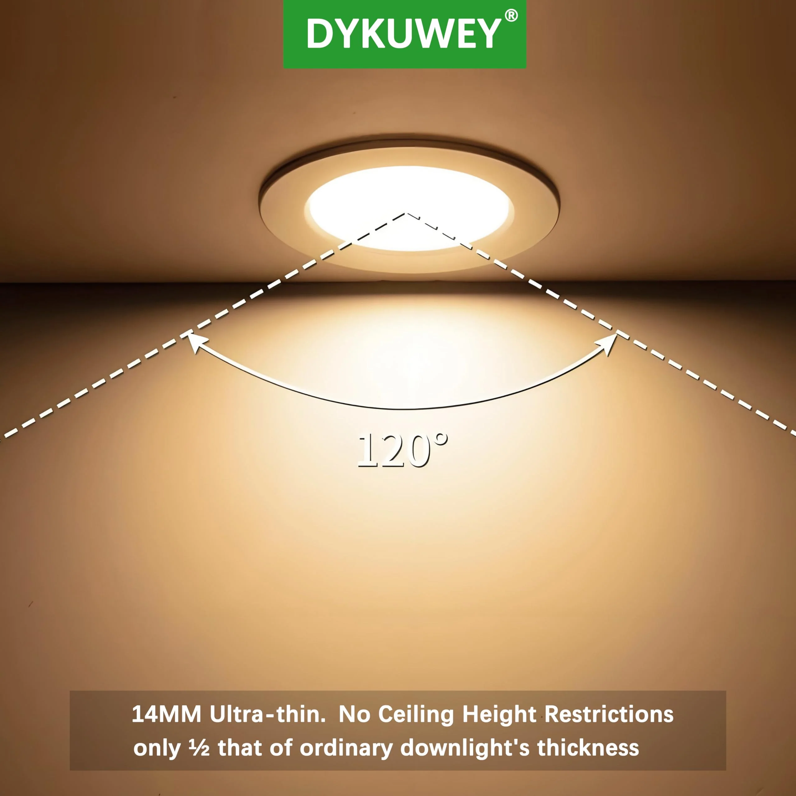 DYKUWEY Set of 4 LED Recessed Spotlights, 12 V, 3 W, Recessed Spotlights, LED Flat Hole 55-58 mm and 14 mm Flat, LED Spot 12 V IP44 Dimmable Ceiling Spotlight, Furniture Recessed Spotlights (Nickel Nickel Warm White 3000 K - Image 4
