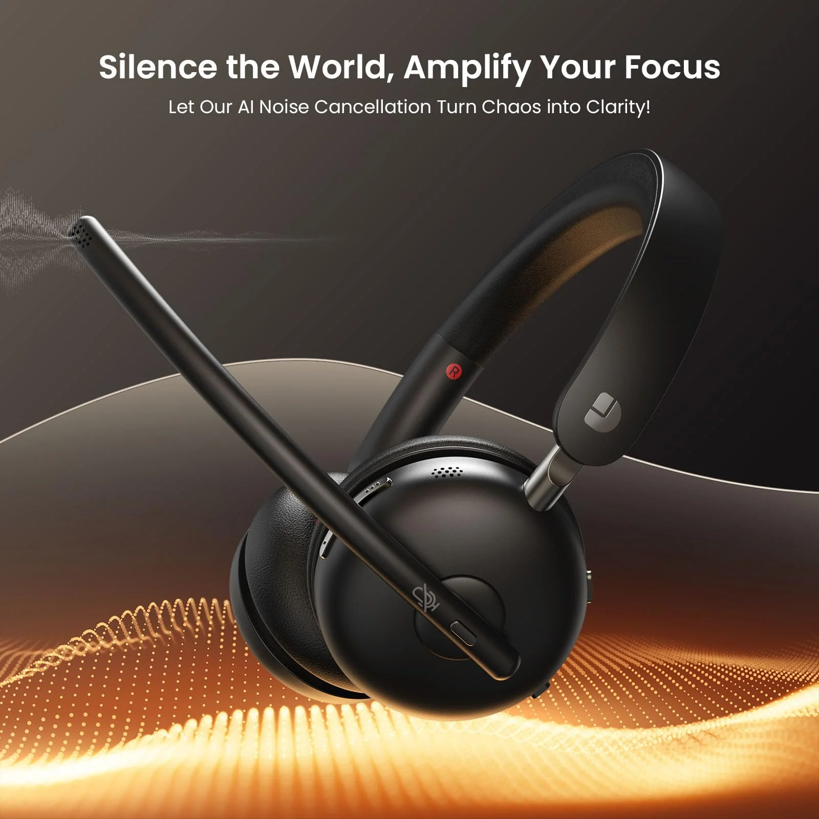 Dytole Wireless Headset with Mic for Work, Bluetooth 5.3 Headset with Noise Cancelling, Wireless Headphones with Mic & USB Dongle, 65H & Mute, Ideal for PC/Call Center/Computer/Laptop/Study - Image 3